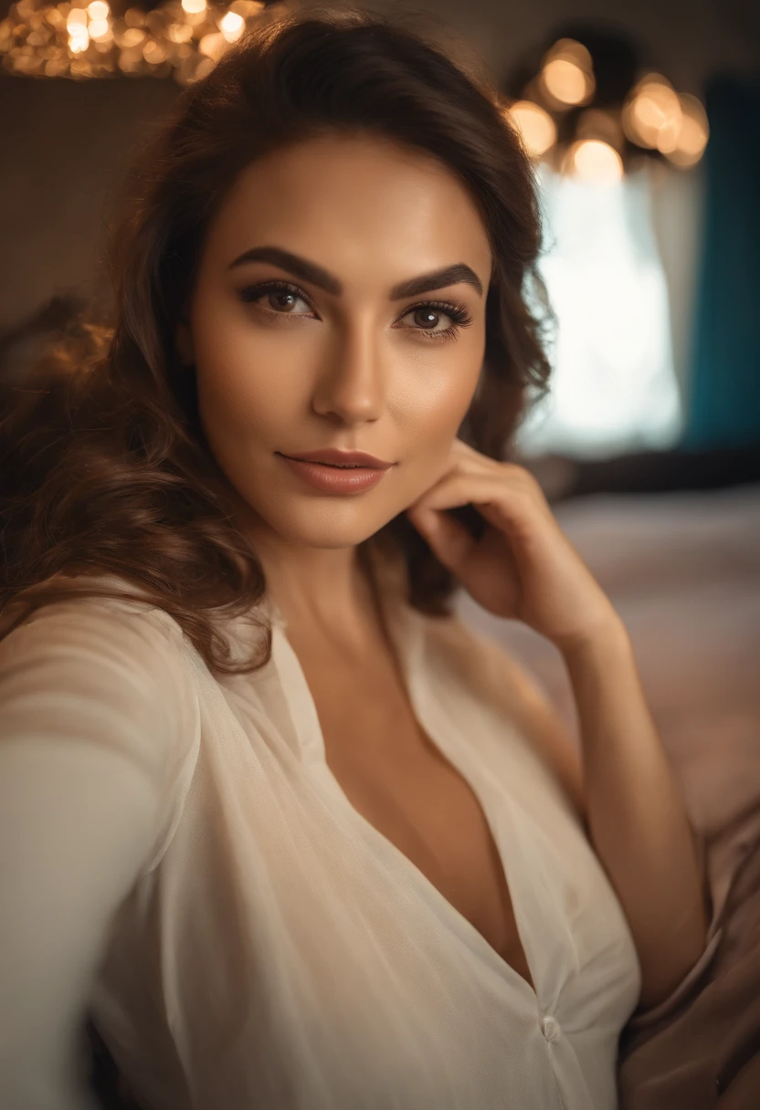 (taking selfies, overhead view: 1.4), (straight half of the torso: 1.4), Portrait photo of a 24-year-old brunette woman in RAW UHD format (brown-eyed woman) , large breasts, lying at home on the bed (upskirt), (cutout), in detail (textures! , Hair! , glistering, Color!! , imperfections: 1.1), highly detailed glossy eyes (looking at the camera), DSLR Lighting, SLR camera, Ultra-Quality, sharpness, Depth of field, Film grain (Downtown), Fujifilm XT3, Crystal clear, Frame Center, beatiful face, sharp-focus, street lamp, neon lighting, bokeh (dimly lit), night time, (night sky), detailed skin pores, oilly skin, suntan, Complex eye details, full - body, large breasts