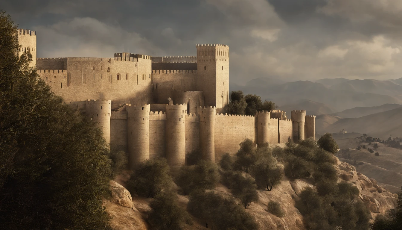 Create a realistic 3D rendering of King Baldwin IV of Jerusalem, o Rei Leproso. Highlight Her Majesty and Leadership, apesar dos desafios da lepra. Add an iron mask and a plaster statue to symbolize your struggle and determination. O fundo deve ser cinza, emphasizing their loneliness and resilience.