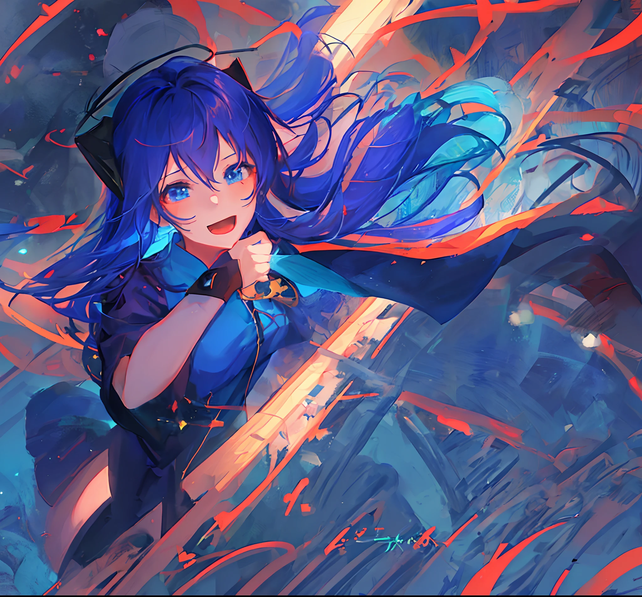 1girl, anime girl with blue hair, mostima from arknights, portrait knights of zodiac girl, zerochan art, keqing from genshin impact, anime art wallpaper 8 k, best anime 4k konachan wallpaper, anime art wallpaper 4k, anime art wallpaper 4 k, blue dress