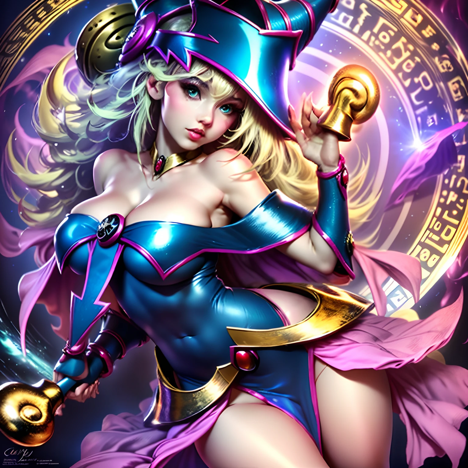 luminiscencia , Dark Wizard Witch Girl Erotic Fantasy , Cara perfecta, Fantasy beautiful body, Symphony Large Lace Classic Skirt ,near perfection, Forma pura, simplicidad,arte conceptual,Detalles complejos, Belleza abstracta, amor feliz,caliente,luz suave,Colorful background of the symphony ,Seductive fantasy relationship. Dark magician erotic brira girl