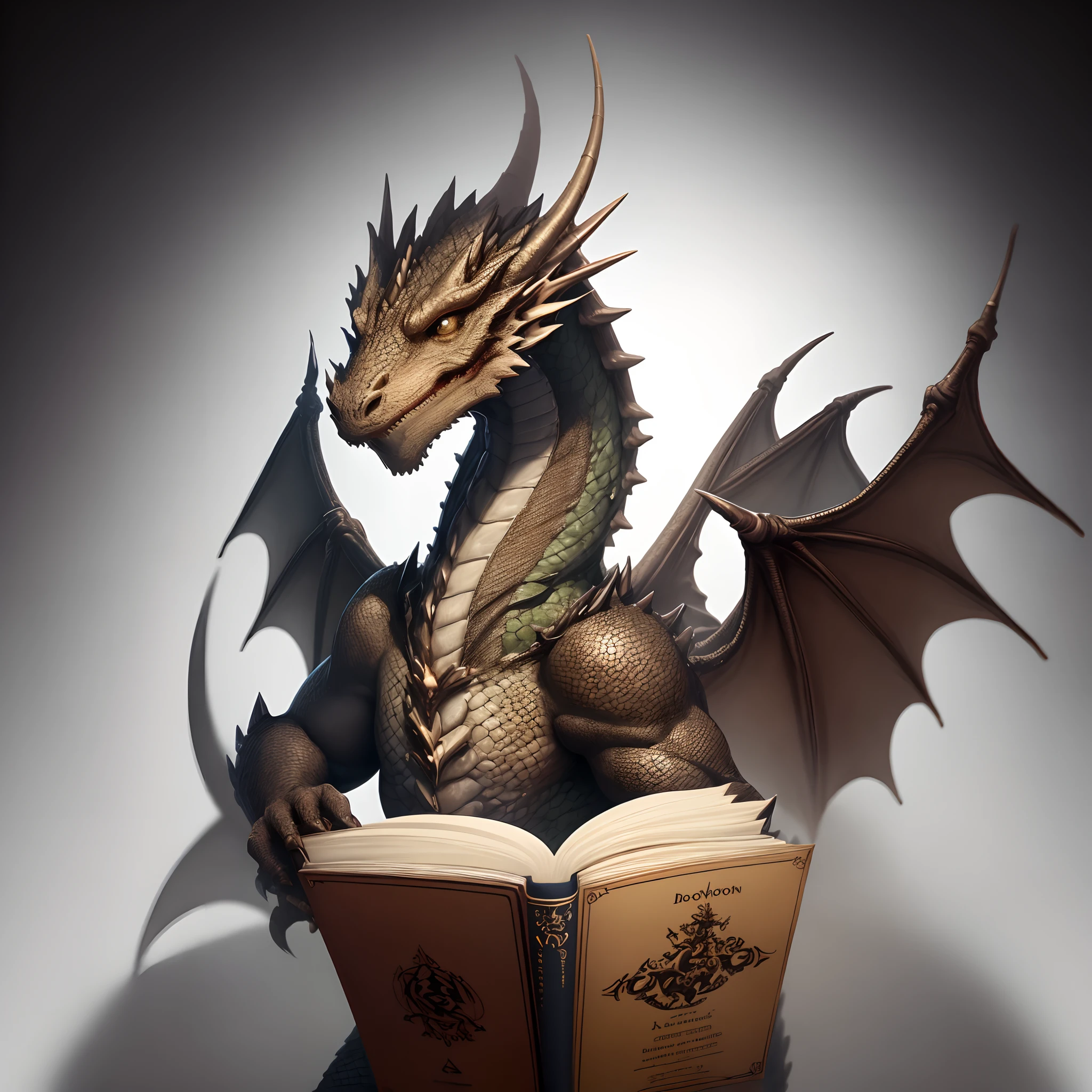 Dragon books white background