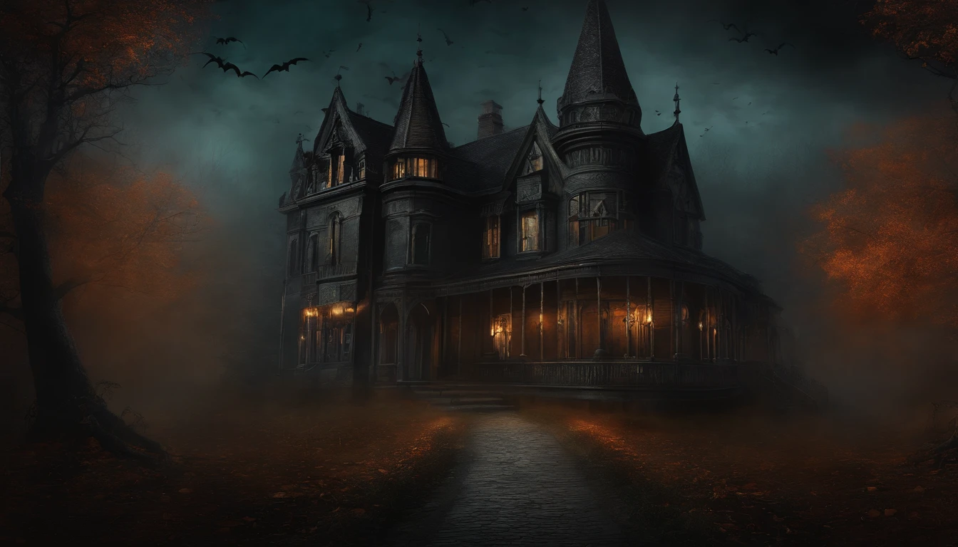 Wall Art Painting Dark Gothic Vintage Style Halloween, Designed by ghost portrait in a haze home