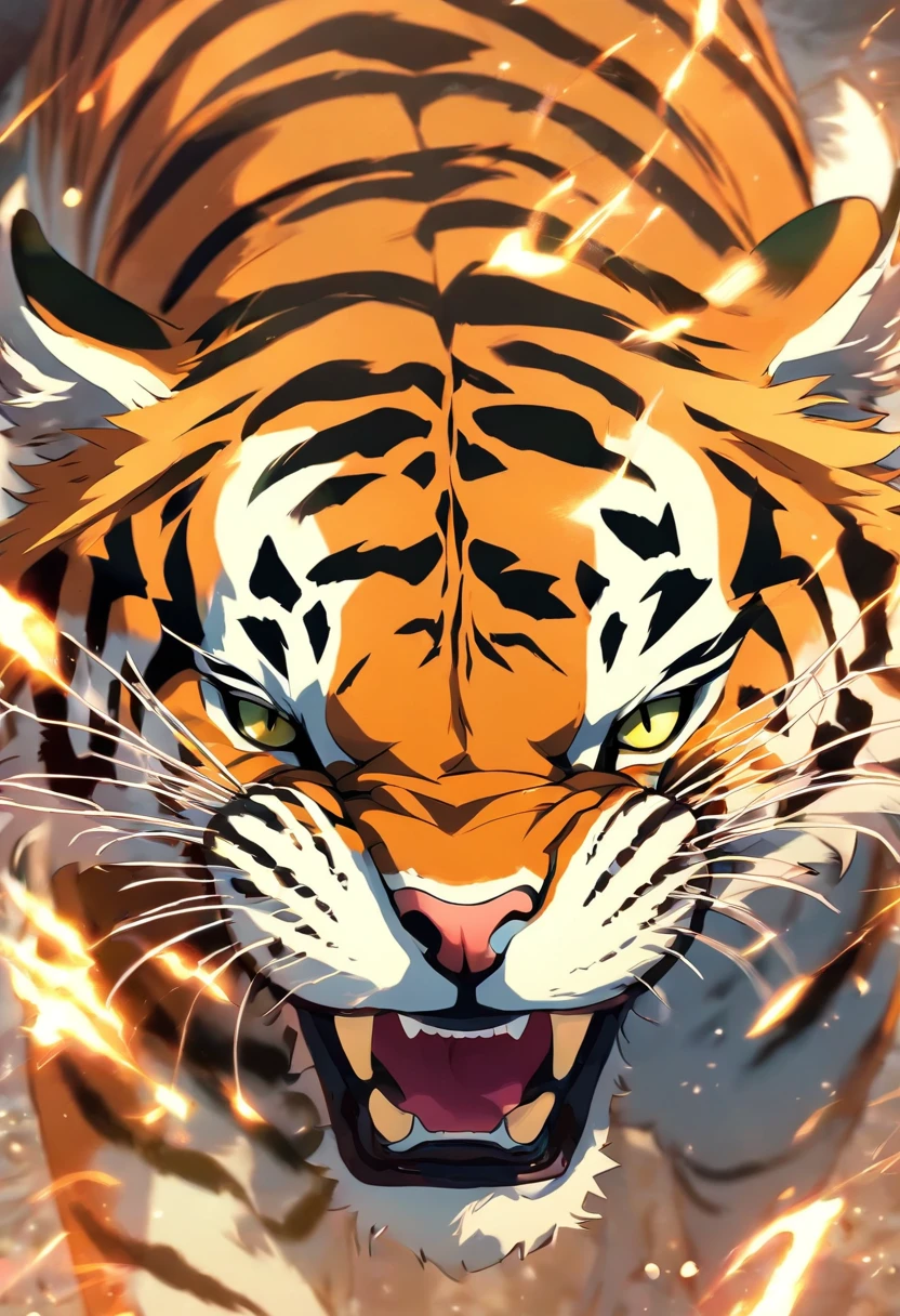 Tigre branco lutador magro