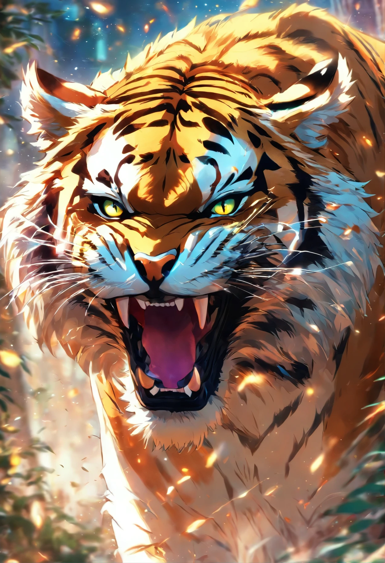 Tigre branco lutador magro