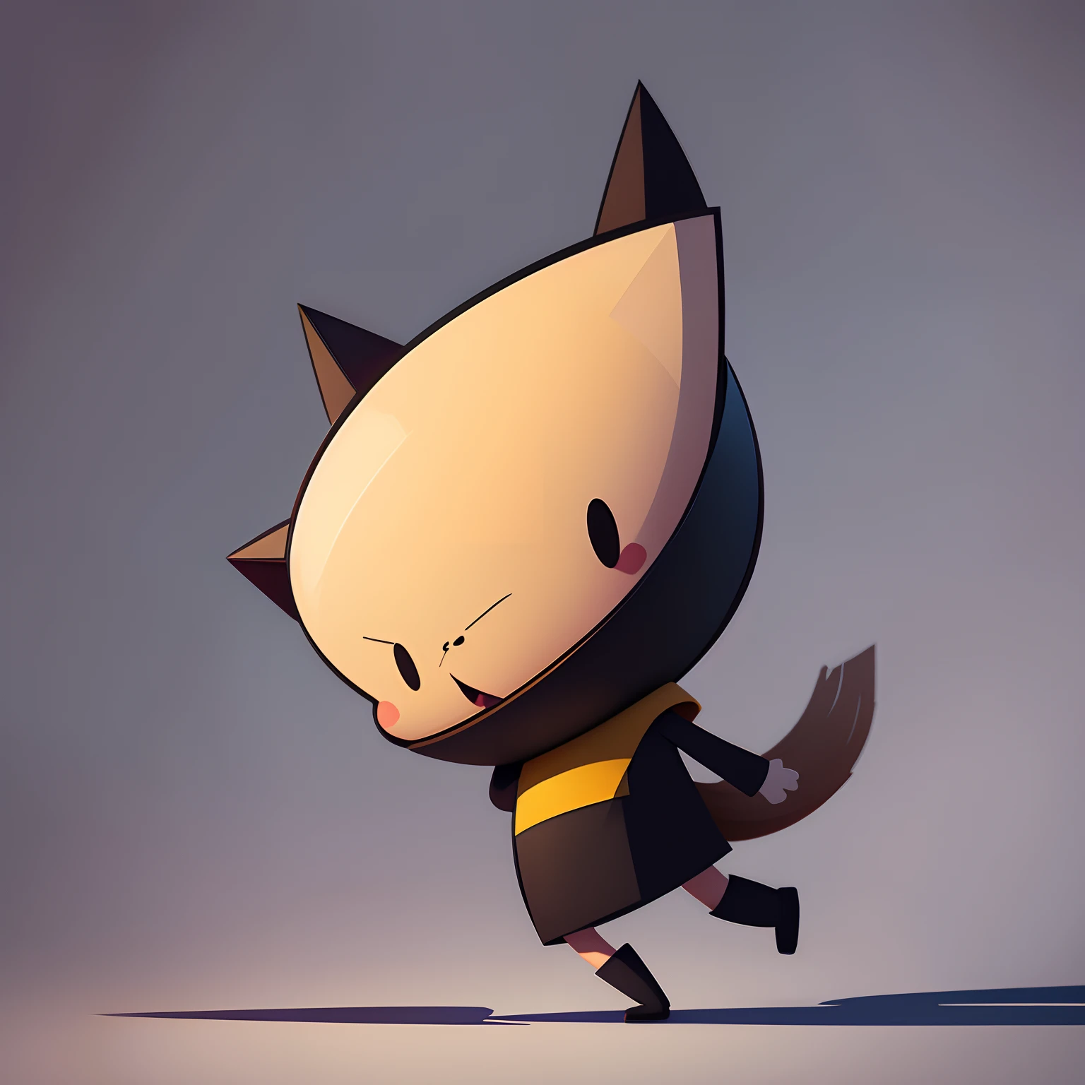 Simple 2d cartoon character illustration