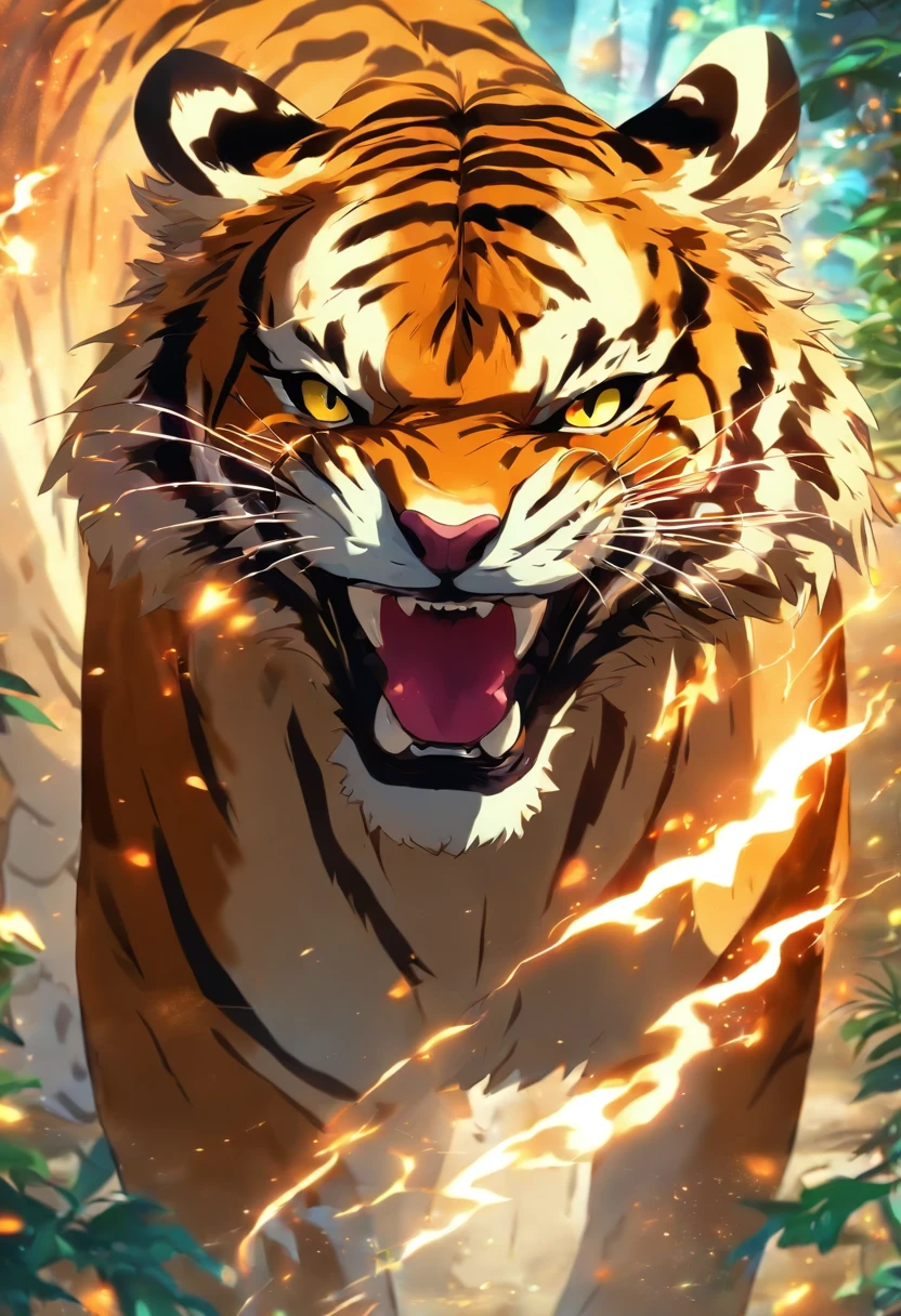 Tigre de Bengala, lutador, aura de fundo