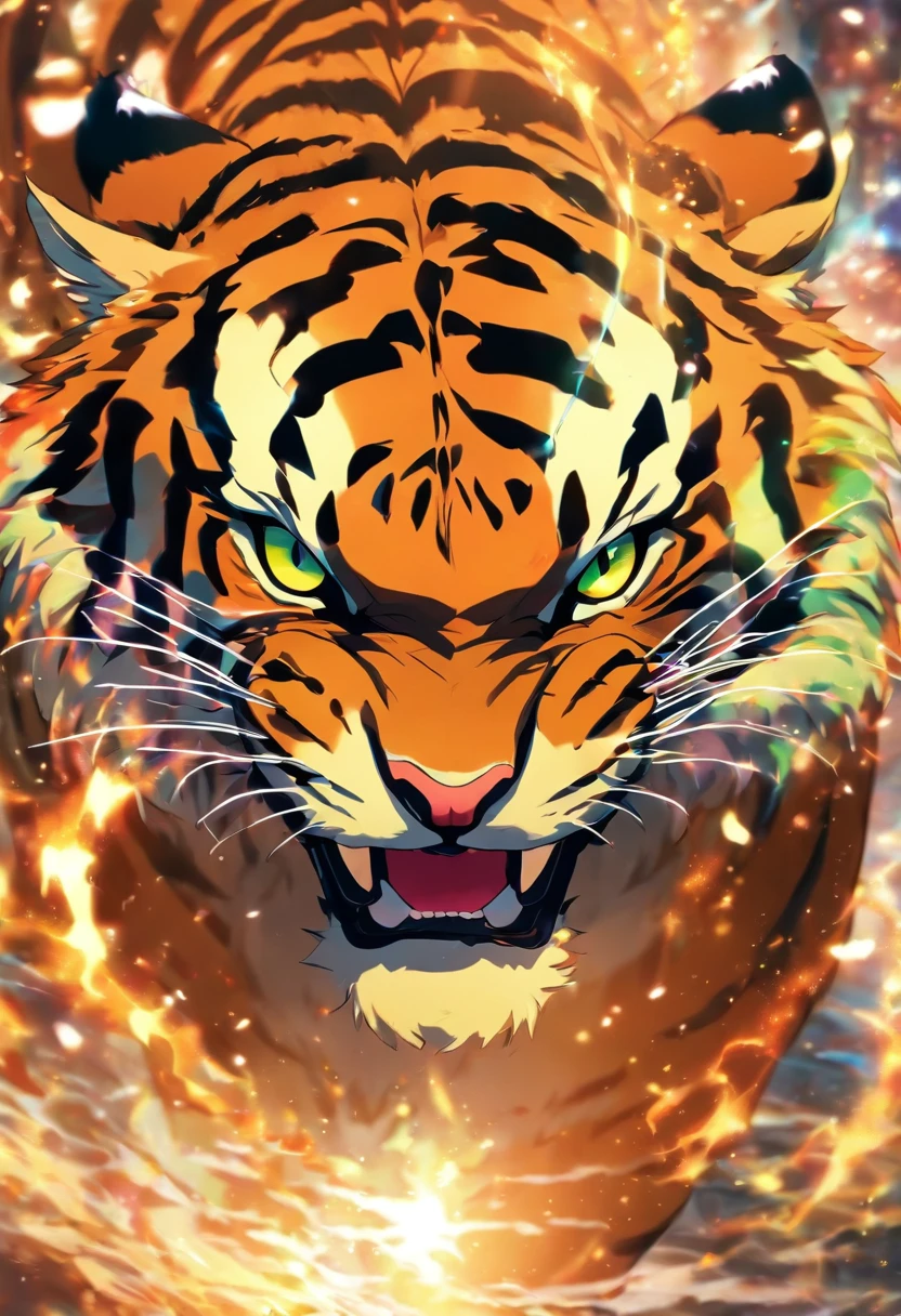 Tigre de Bengala, lutador, aura de fundo