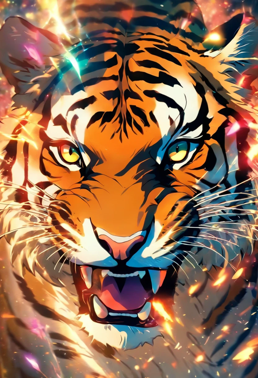 Tigre de Bengala, lutador, aura de fundo