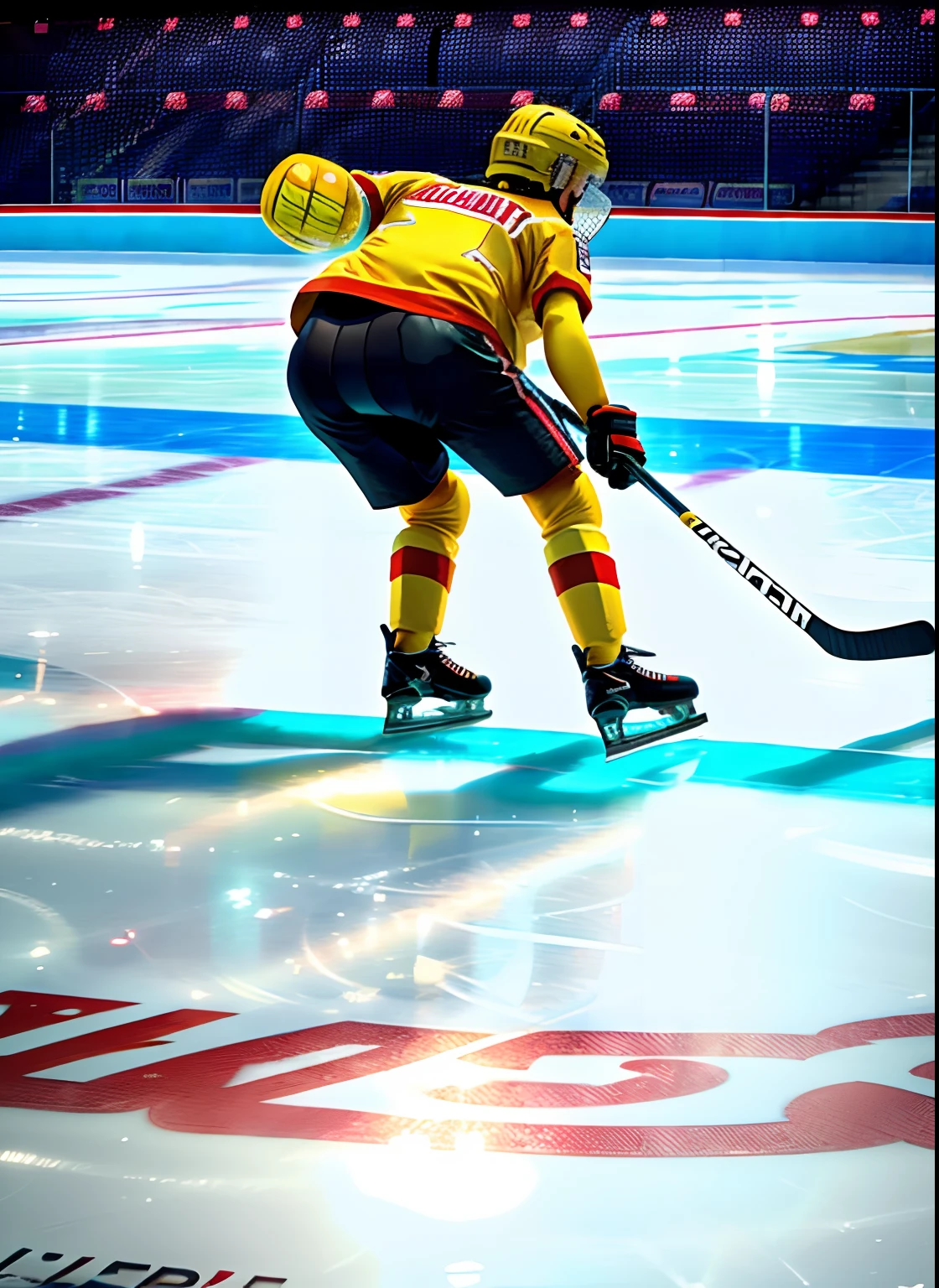 SpongeBob slapping Vladimir Putin in the butt on a hockey rink