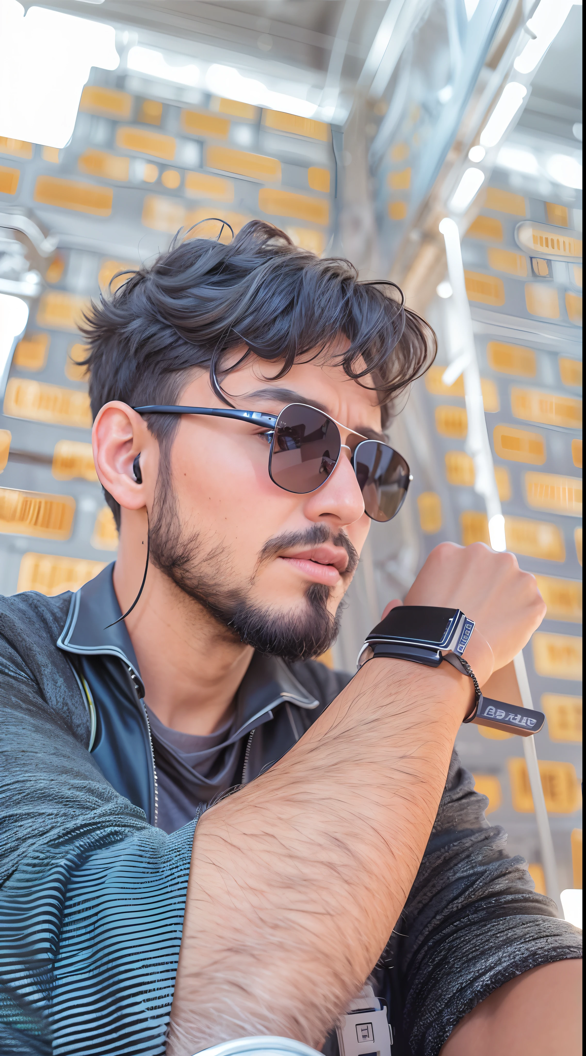 Futuristic background , realistic face with hd 4k