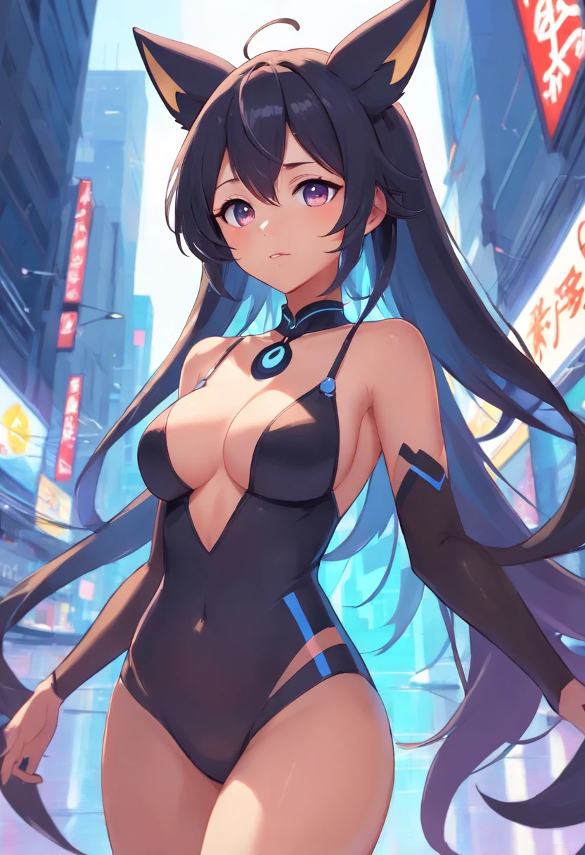 Anime umbreon girl,Lori huge breasts cleavage, Guviz-style artwork, Guweiz in Pixiv ArtStation, Guweiz on ArtStation Pixiv, Guviz, small girl, Soft anime illustration, Anime visuals of cute girls, Detailed digital anime art,naked