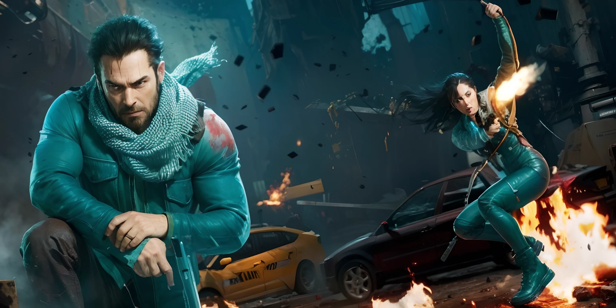 gaming. masterpiece. action. game. hdr. 4k. oily. bloody background. background change.