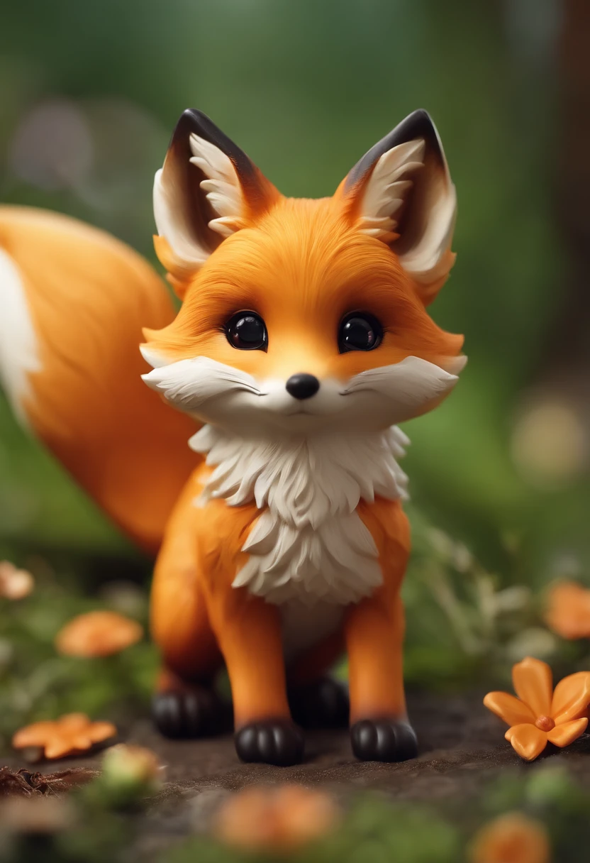 Fox bonito, raposa kawaii |, raposa Chibi, super realista, hiper detalhado, raposa beautil, Fox bonito, raposa kawaii, fox com roupa de pikachu, 3D.