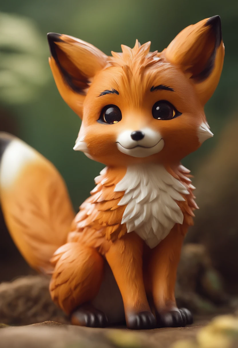 Cheerful cub fox character walking through a grove full of lush green trees with his big fox cock out with cum.