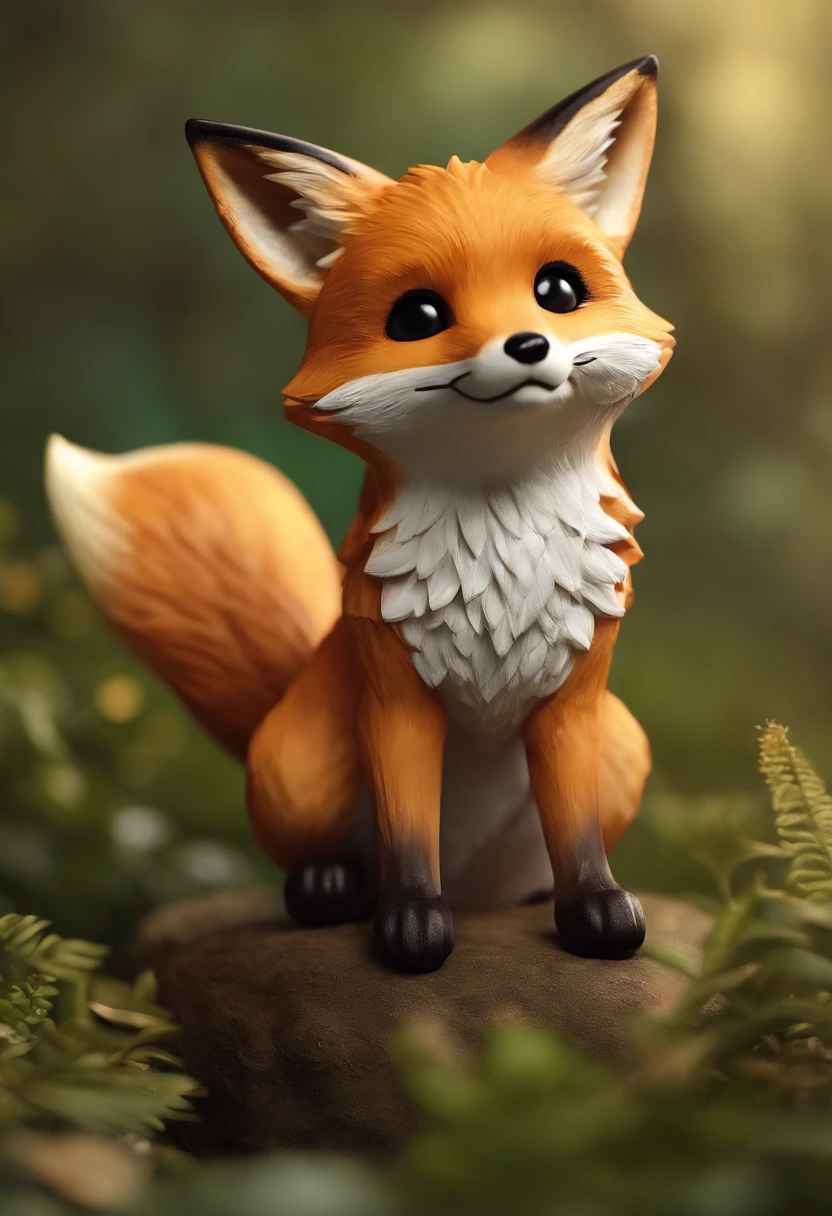Fox bonito, raposa kawaii |, raposa Chibi, super realista, hiper detalhado, raposa beautil, Fox bonito, raposa kawaii, fox com roupa de pikachu, 3D.