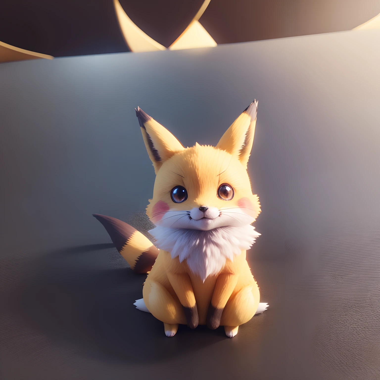 Fox pikachu, fox vestido de Pikachu, fox cute, fox kawaii, fox Chibi, fox pikachu, fox realista, fox detalhado, 3D.