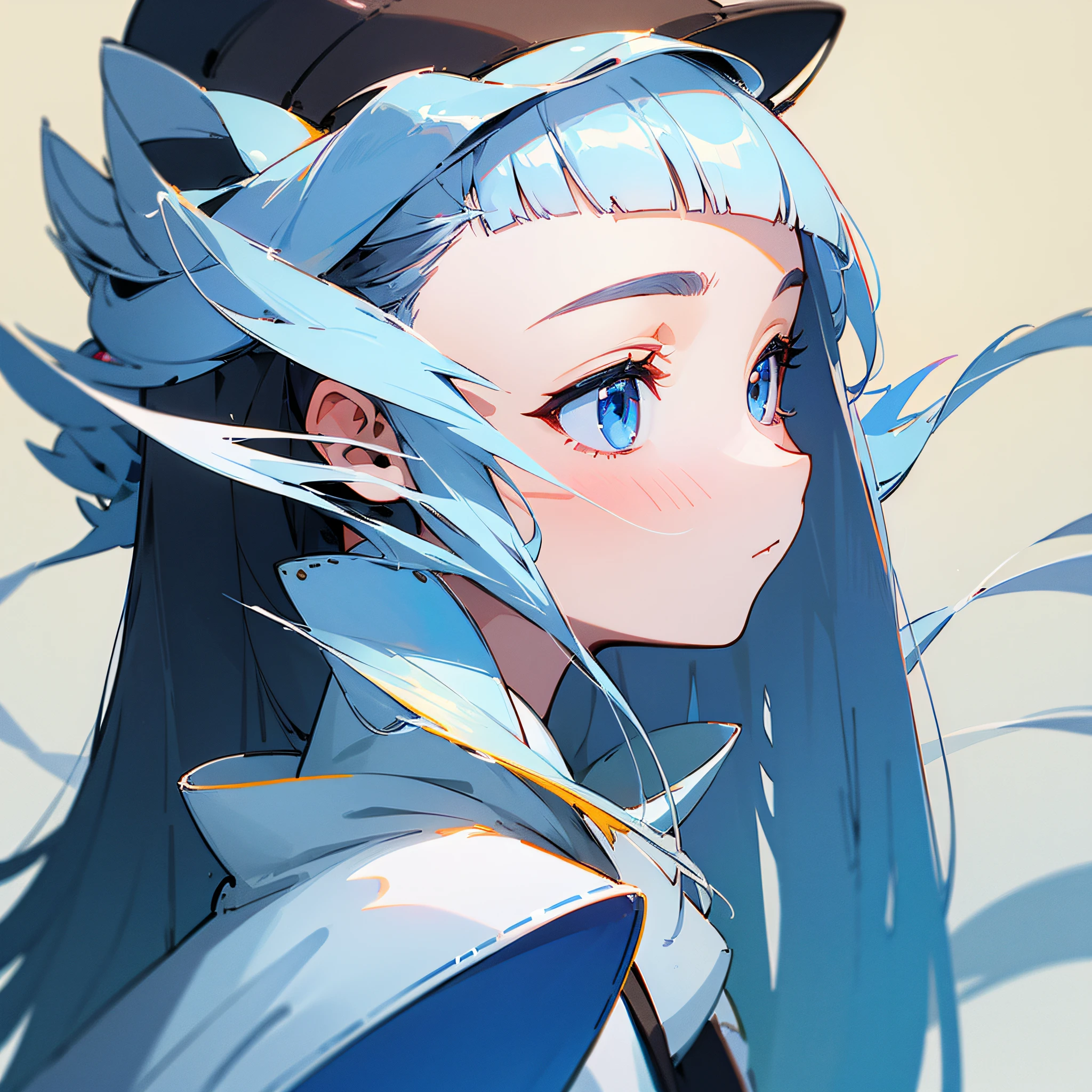 top-quality、masterpiece、4K、1girll、profile、simple、NFT-like、white backgrounid、illustratio