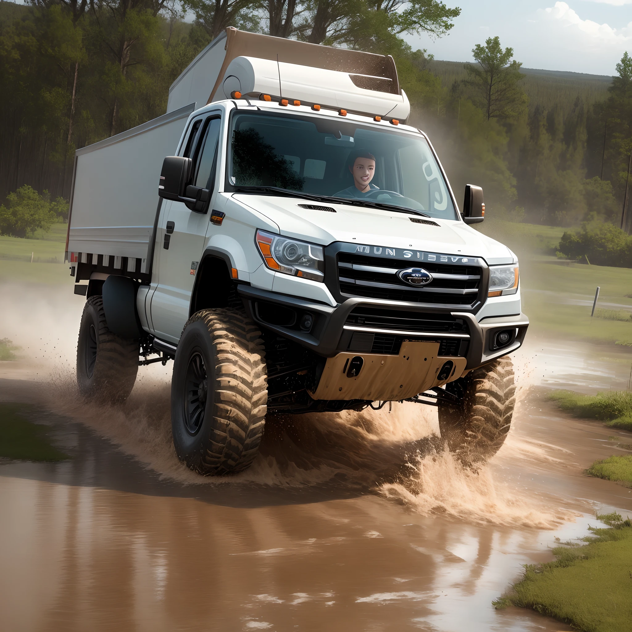 Mudding in a truck