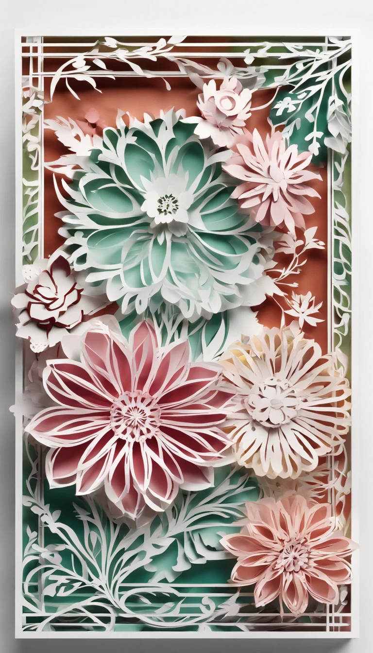 A different colored flower frame for an invitation design with a blank rectangle in the middle