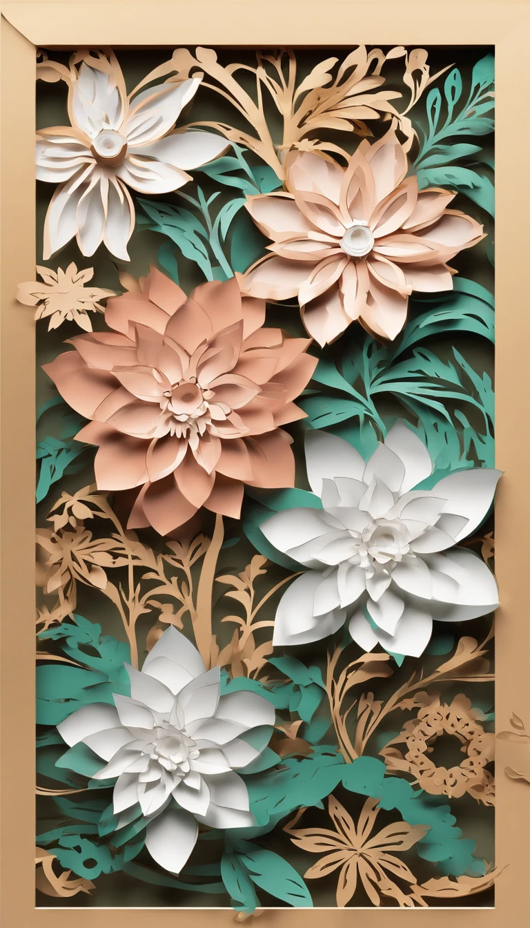 A different colored flower frame for an invitation design with a blank rectangle in the middle