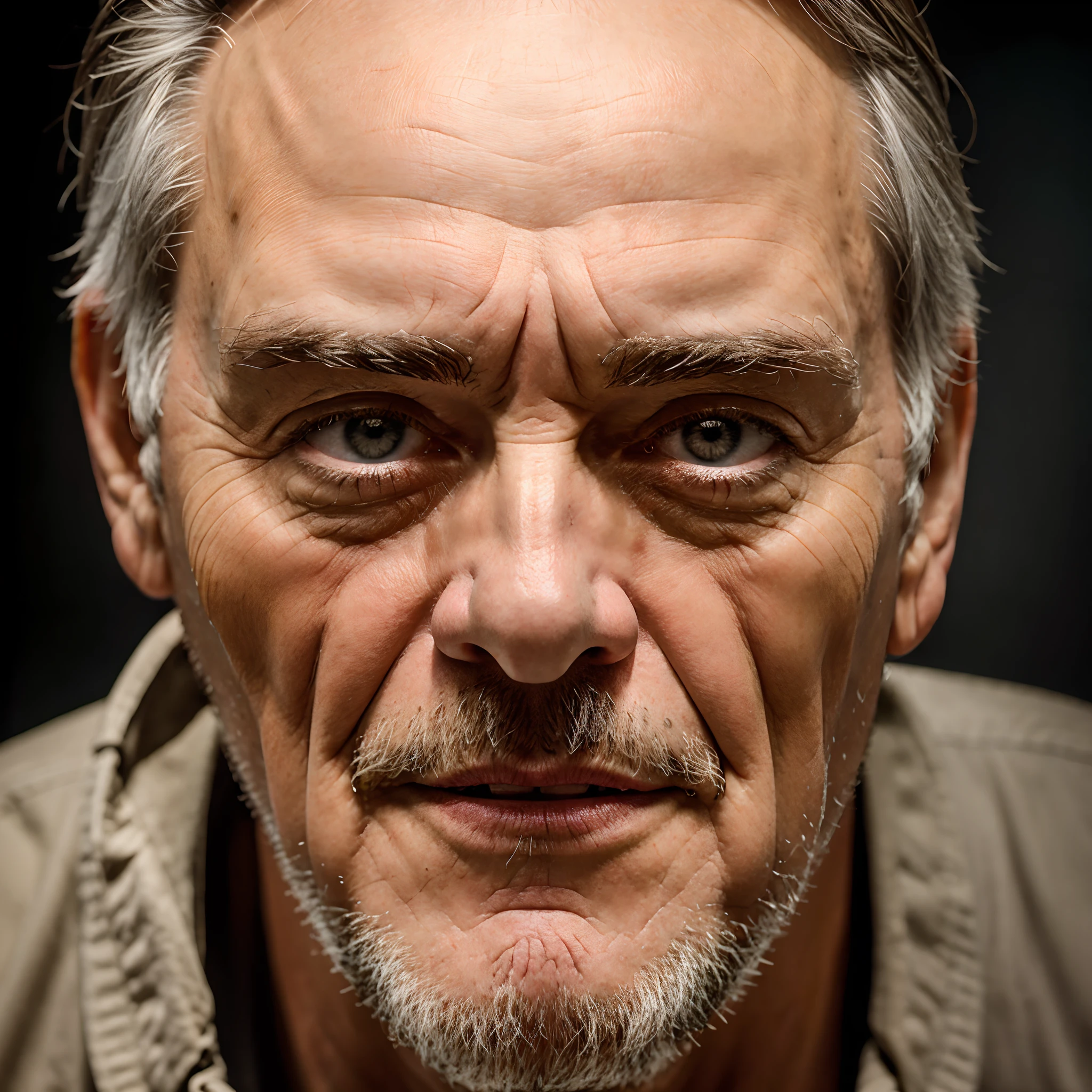 close up studio photo of an old grandpa fil, detail, studio lighting
