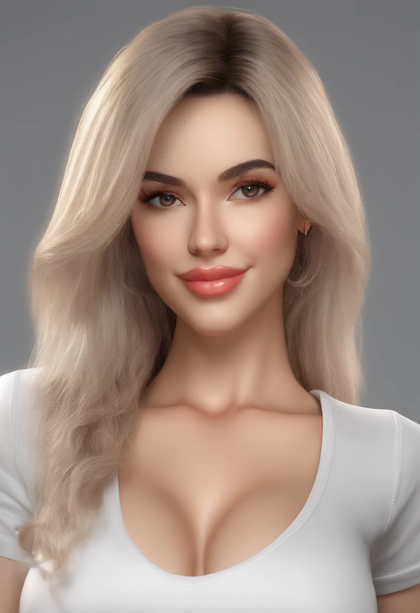 women with big breast in white t-shirt