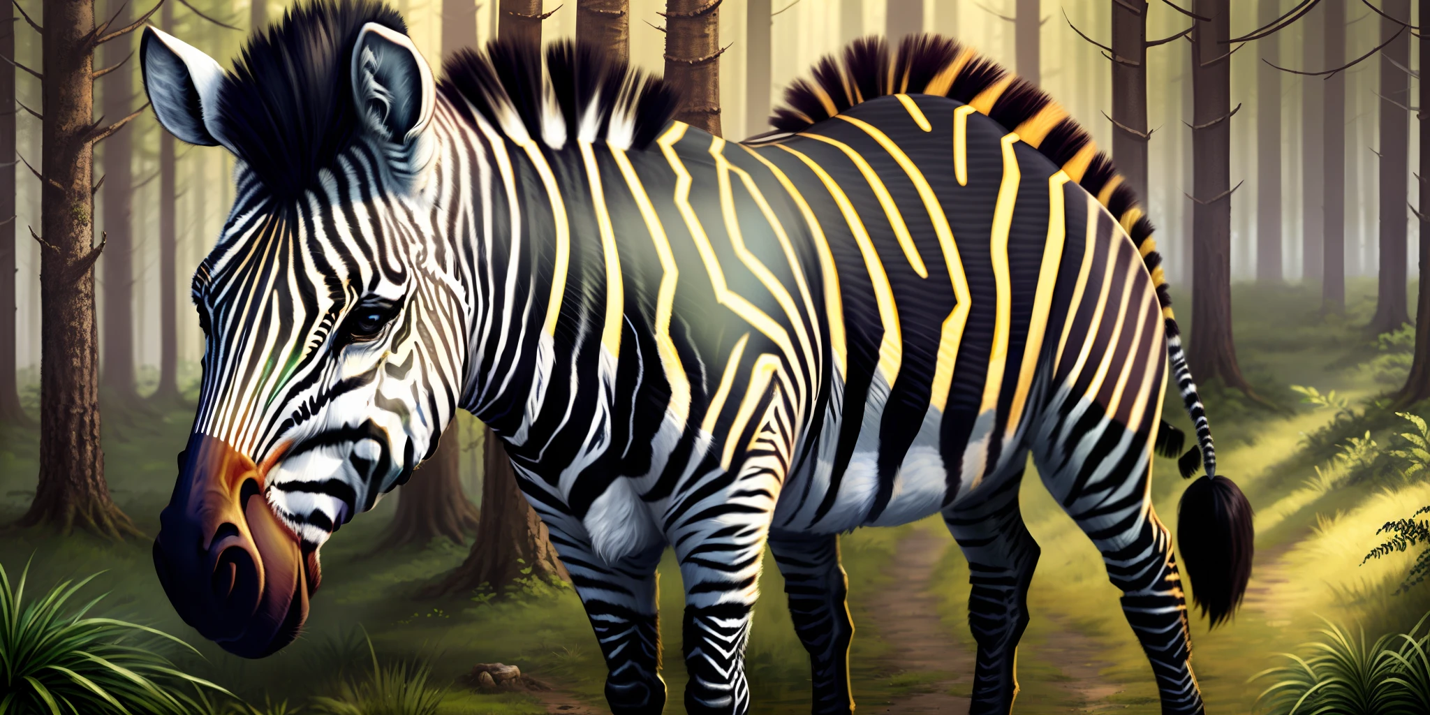 Realistic Zebra in forest