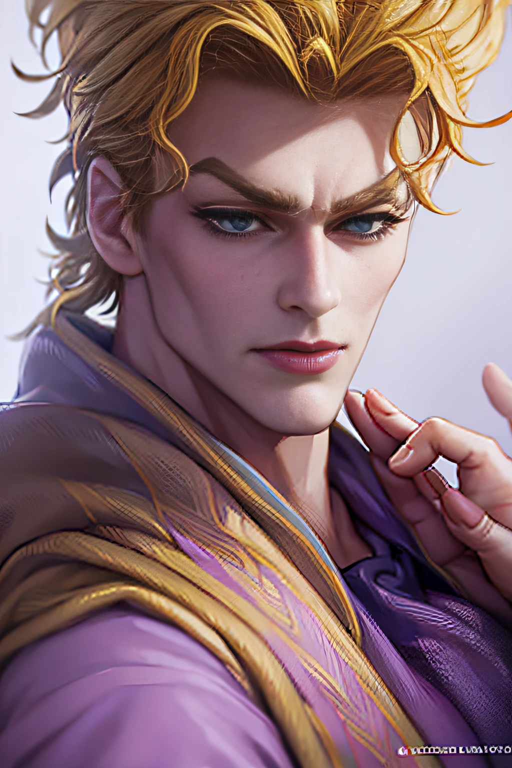 (​masterpiece:1.4、top-quality)、One photo、Unity8k wallpapers、ultra-detailliert、Beautiful and mysterious、detailedbackground、realisitic、独奏、Perfectly detailed face、ighly detailed、１male people、Jojos bizarre adventure、DIO、Kira Yoshikage、Merger of DIO and Kira Yoshikage、