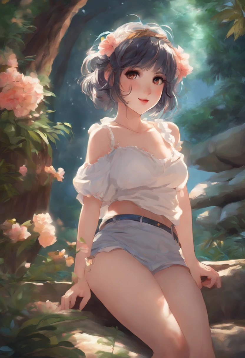 Cute anime girl in diapers