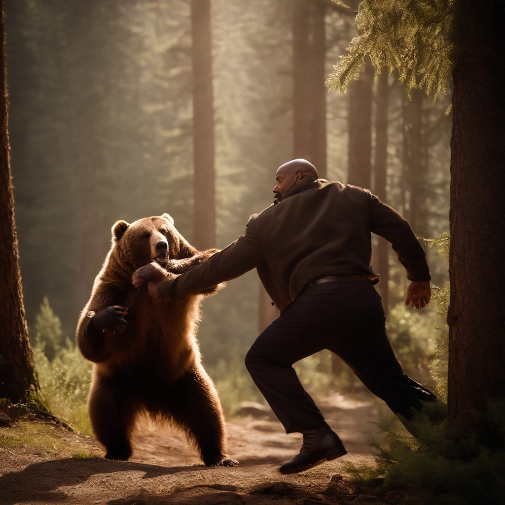 Steve harvey fighting a bear