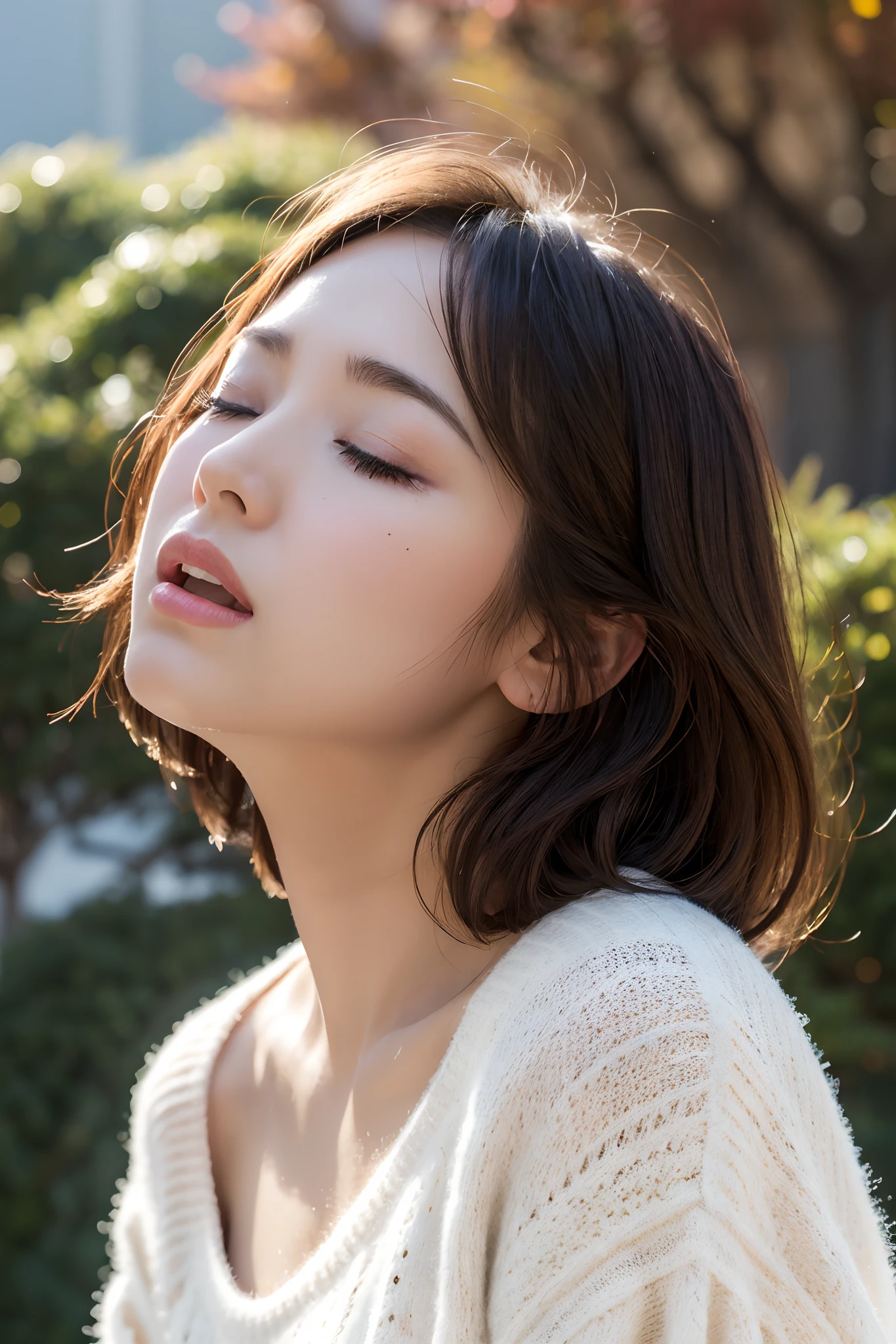 (Raw photo) Winters,Snowy landscape,Beautiful 20s shoulder length sweater,lacepantyhose, White underwear, random color,Long sweater,cum on、cum on、Feels good、Raw photo with both eyes closed, kawaii faces、full body Esbian、Camisole、Facing up、plus size model、years、Big breasts that are about to burst、Eyes closed、Deep sadness、Sorrow、look up sky、Opening Mouth、screeming、 depth of fields,Real Light,Ray traching,OC Renderer,UE5 Renderer,Hyper-realistic,best qualtiy,8K,Works of masters,Correct anatomy.