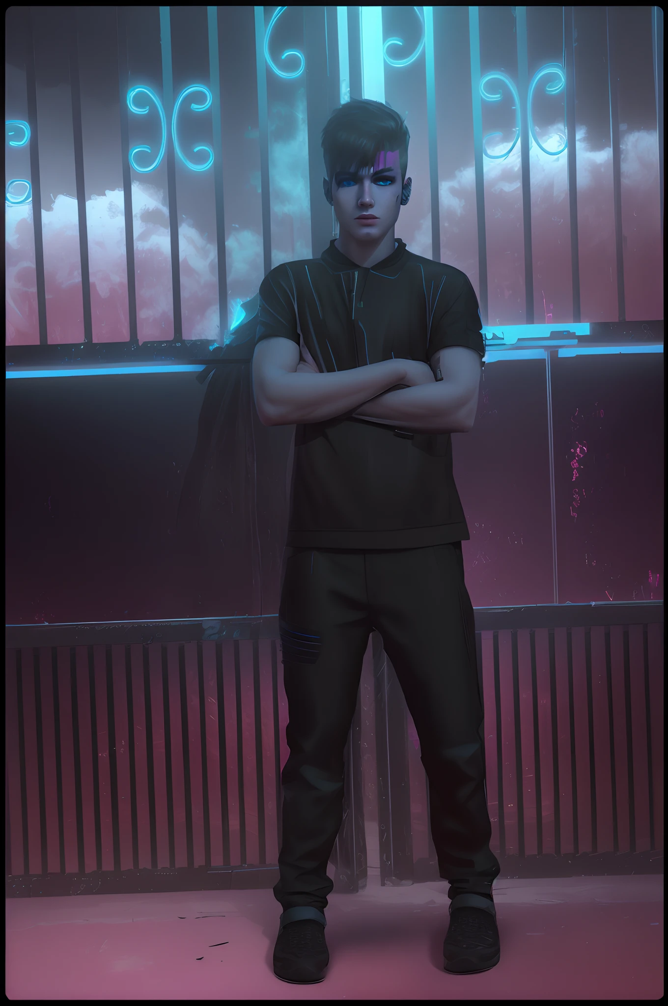 Change Background Cyberpunk Handsome Boy , realstic Face, 8k, ultra realstic