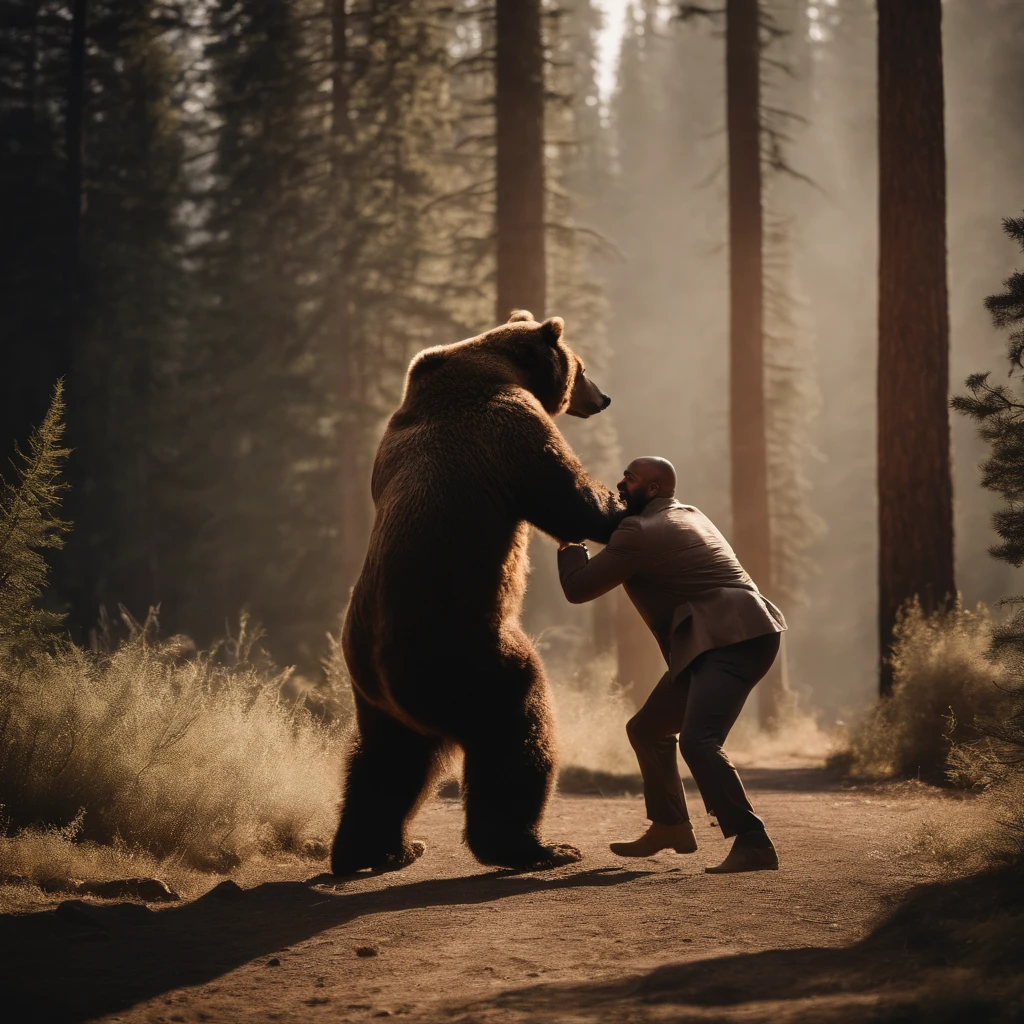 Steve harvey fighting a bear