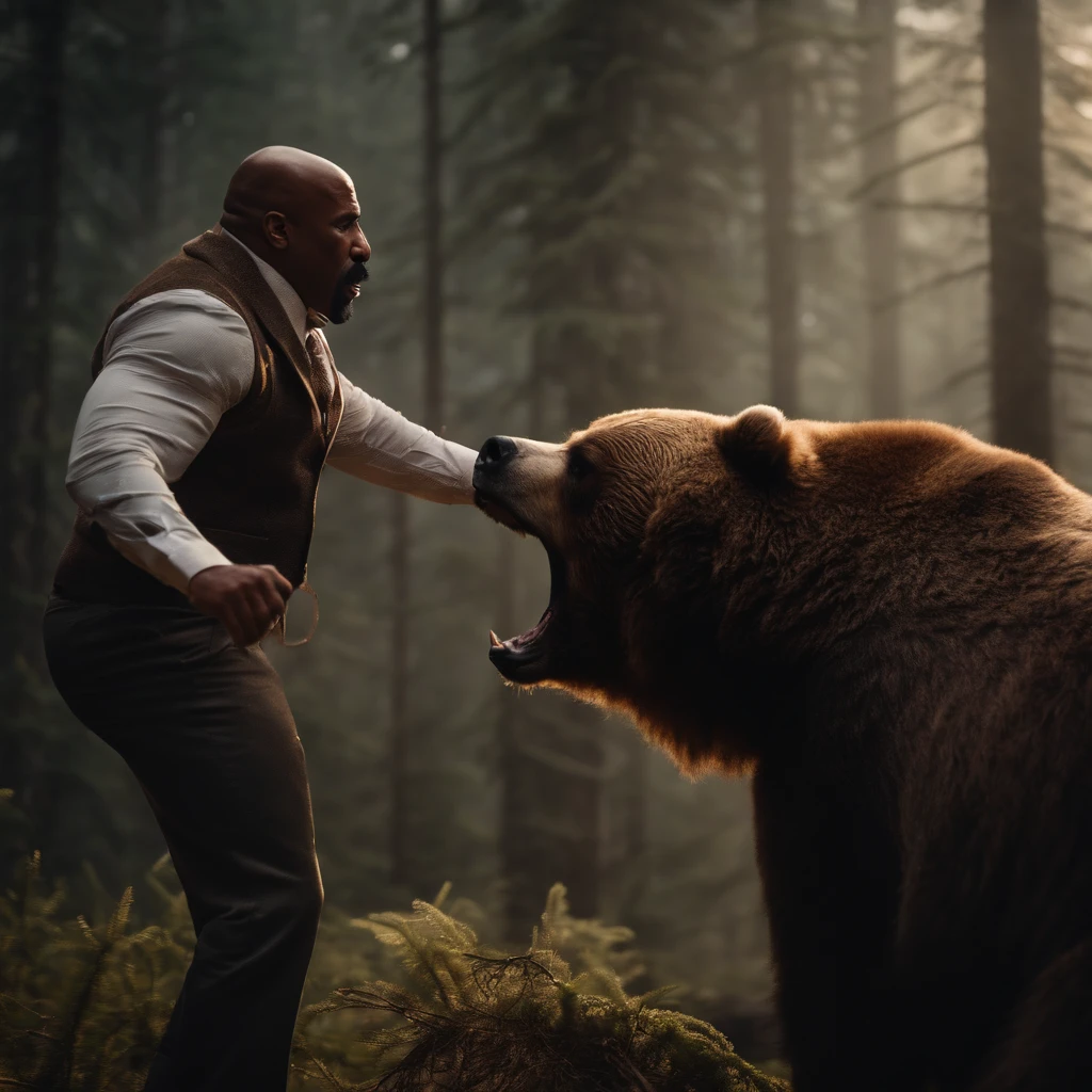 Steve harvey fighting a bear
