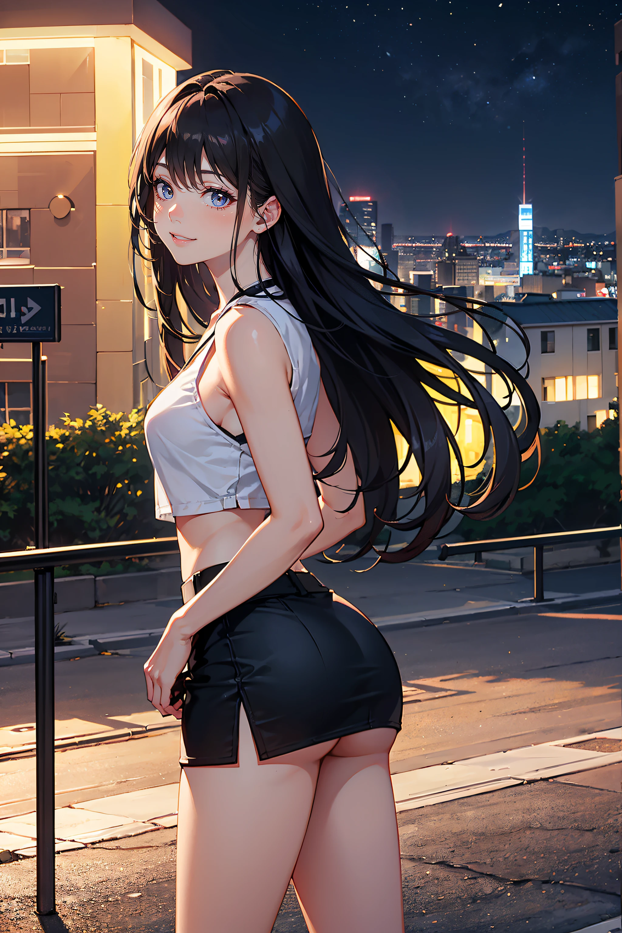 ((Currently, a cute and beautiful woman is changing her underwear)), ((22-year-old beauty)), ((embarrassed smile)), ((luscious long hair)), ((miniskirt)), (( Gradient Eyes)), ((Background is a city night view)), Attractive Makeup, Scenery, NFSW, UHD, Retina, Masterpiece, Accurate, Anatomical, Scientifically Correct, Textured Skin, Super Detail, High Detailed, High Quality, Award Winning, Top Quality, High Definition, 1080P, HD, 4K, 8k, 16k