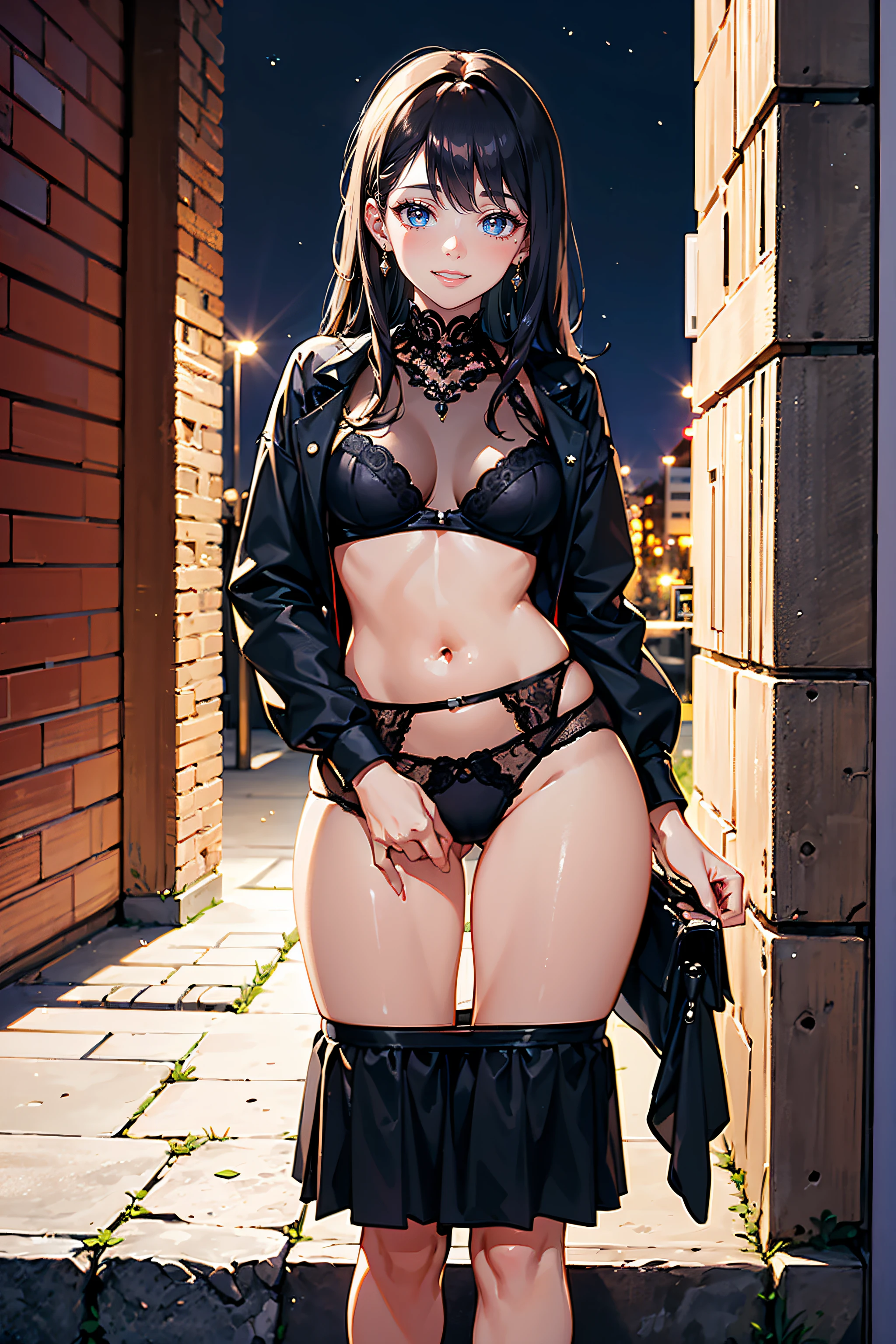((Currently, a cute and beautiful woman is changing her underwear)), ((22-year-old beauty)), ((embarrassed smile)), ((luscious long hair)), ((miniskirt)), (( Gradient Eyes)), ((Background is a city night view)), Attractive Makeup, Scenery, NFSW, UHD, Retina, Masterpiece, Accurate, Anatomical, Scientifically Correct, Textured Skin, Super Detail, High Detailed, High Quality, Award Winning, Top Quality, High Definition, 1080P, HD, 4K, 8k, 16k