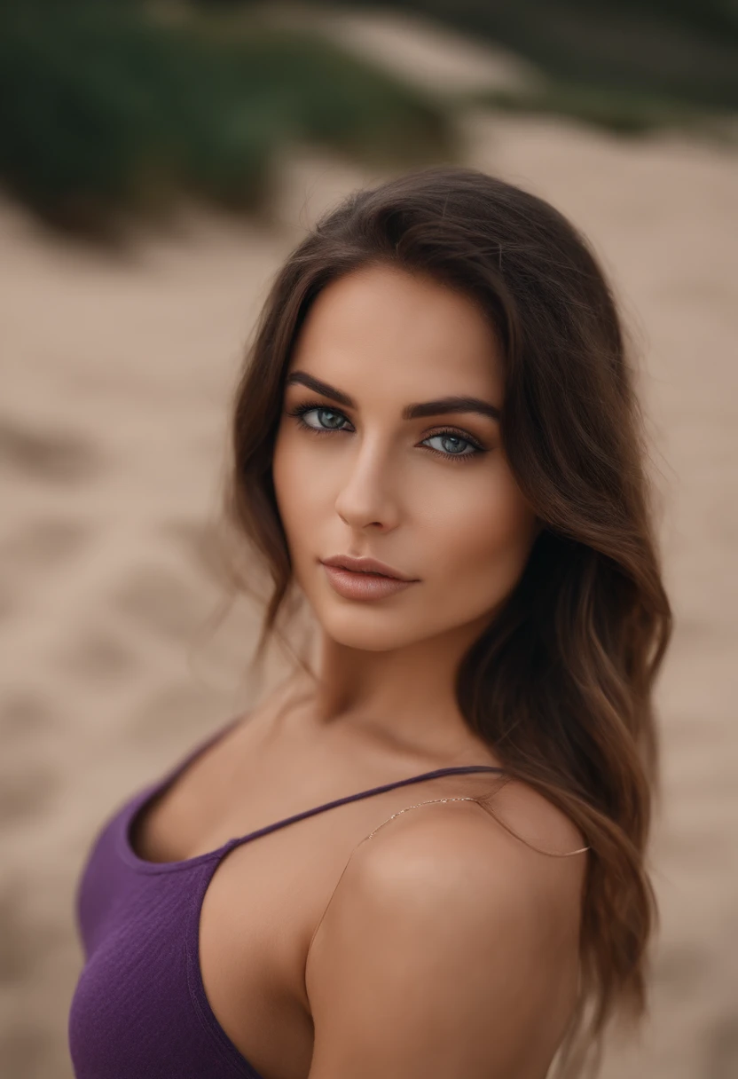 fille sexy aux yeux verts, Portrait Sophie Mudd, cheveux bruns et grands yeux, selfie of a young woman, Yeux de chambre, Violet Myers, sans maquillage, maquillage naturel, looking straight at camera, Visage avec Artgram, Maquillage subtil, Superbe photo du corps entier, piercing green eyes, Fille en bikini sur la plage