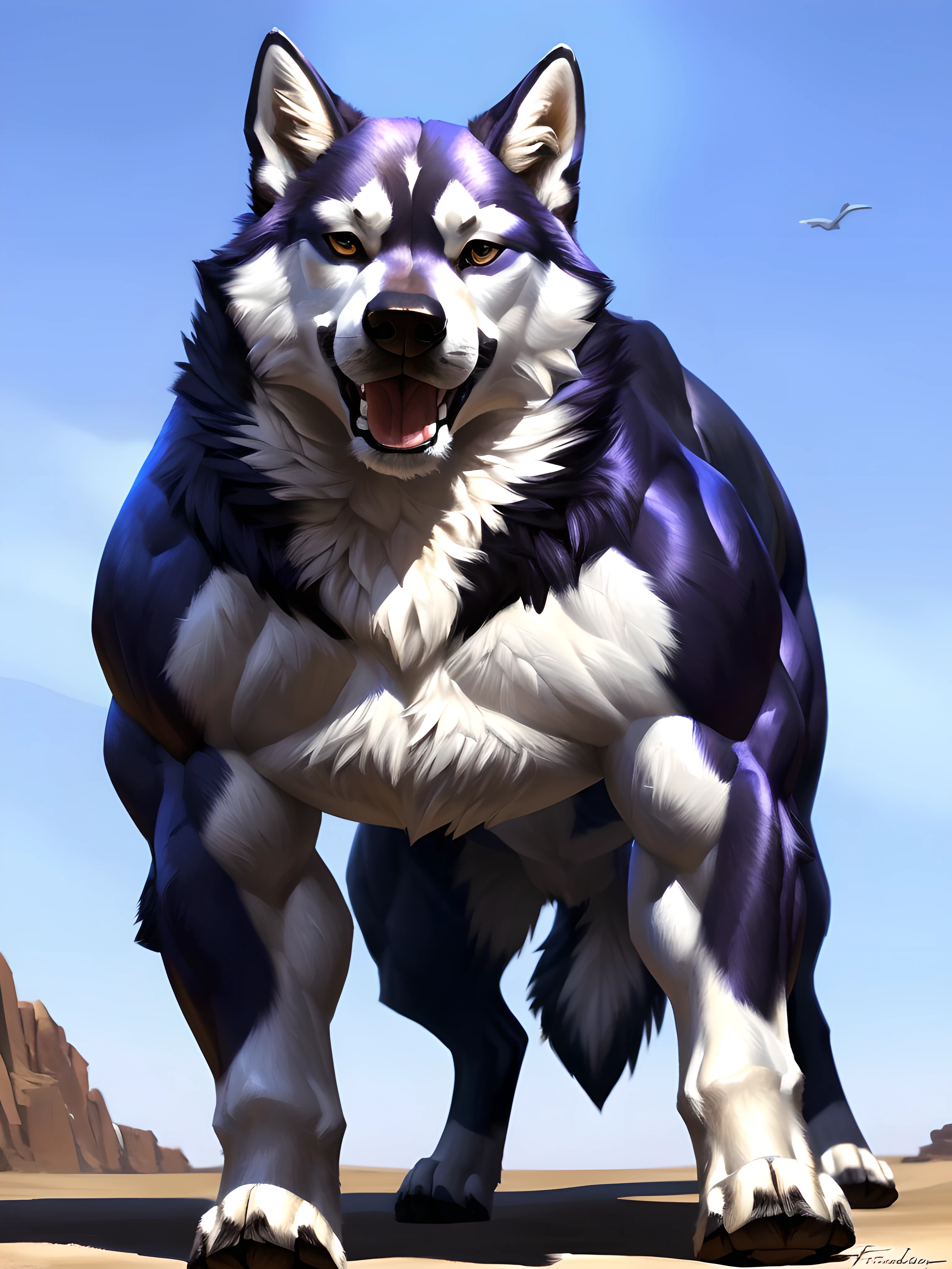 muscular feral wolf posing for the camera, (sitting down, front view, facing the camera:1.3), 4k, high resolution, best quality, perfect colors, perfect shadows, perfect lighting, posted on e621, (white wolf, white body:1.1), (feral body, feral dog, quadruped dog:1.05), wolf, (solo:1.1), male, adult, very masculine, (very muscular feral, very buff feral, strong biceps, strong legs, heavyweight, triceps, muscular shoulders, thick build:1.5), (anthro pecs, large pecs, strong chest:1.6), (abs:1.2), correct anatomy, (photorealistic fur, detailed fur, epic, masterpiece:1.2), (night sky background, full moon, moonlight:1.3), sexy shadows, (by Taran Fiddler), (by echin:0.5), (detailed eyes:1.2), impressive physique, serious face, strong chest, (full body:1.0), (shiny muscles, shiny fur, glow:1.2), short fur, veins, taut muscles, (wolf sheath, balls:1.1), dramatic lighting