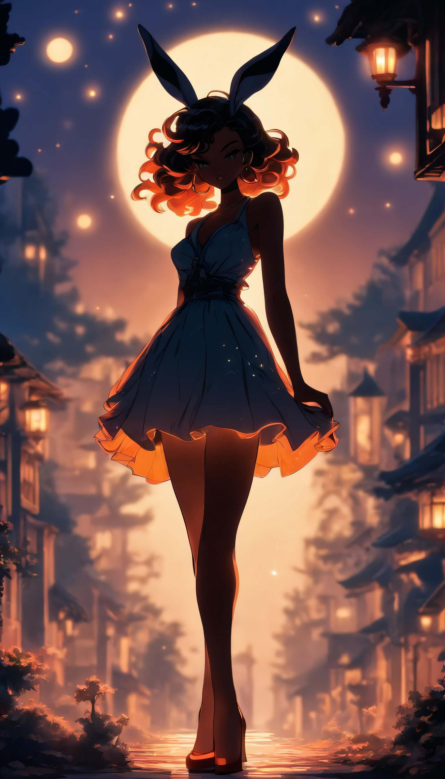 (Silhouette art,best quality,top quality,masterpiece,4k,)(fashion models),necklace,choker,collar,
(((arte em papel cortado,A world where only black exists:1.2)，
(style of 90s retro image,classical,fairy),1lady,Solo,slim body,perfect female shape,epic quality,elegant and beautiful,(kneeling up,)
(profile:1.2),ray tracing,movie level lighting，Cinematic storyboard，high heels,Moonlight,The moon behind,beautiful thighs,thin thighs,Delicate legs,beautiful legs,sexy legs,long legs)),Slender,
sunder
(Dark moon),caucasus,((bunny suits,straw hat))