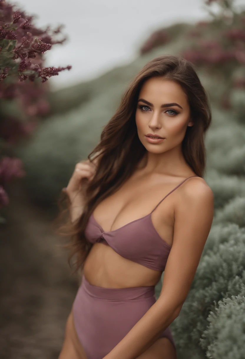 Femme arafed avec de gros seins, fille sexy aux yeux verts, Portrait Sophie Mudd, cheveux bruns et grands yeux, selfie of a young woman, Les yeux dans la chambre, Violet Myers, ohne Maquillage, maquillage naturel, Look directly into the camera, Visage avec Artgram, dezentes Maquillage, Superbe photo du corps entier, piercing green eyes, Bel angle, fille mignonne, Full body image, corps entier entier, Prise de vue du corps entier, brunette goddess, high level of detail, Pose satisfaite, brin, bikini, Jouer dans le sable