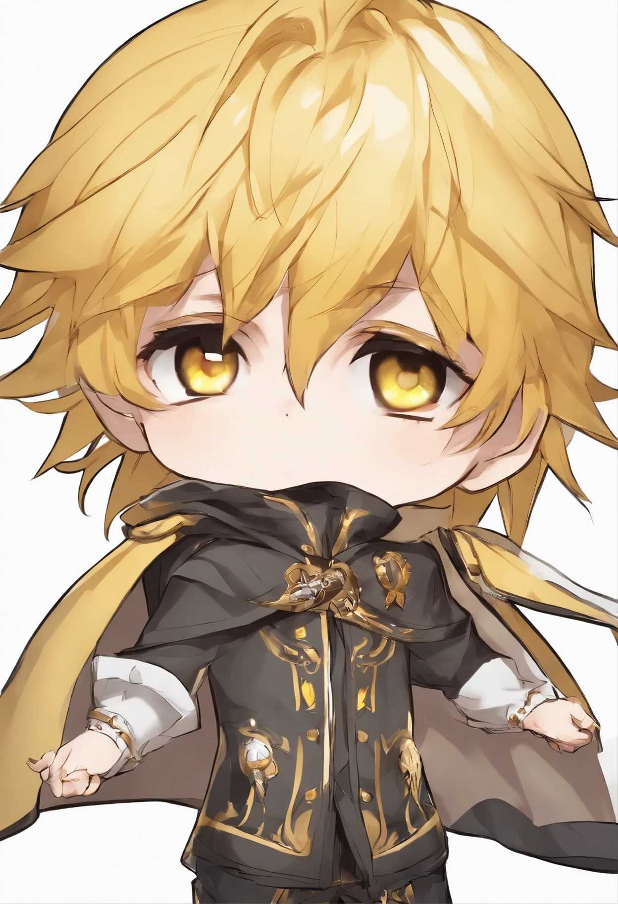Anime chibi rubio de ojos grises, Chibi style anime boy with yellow hair and gray eyes, anime chibi, Small Anime