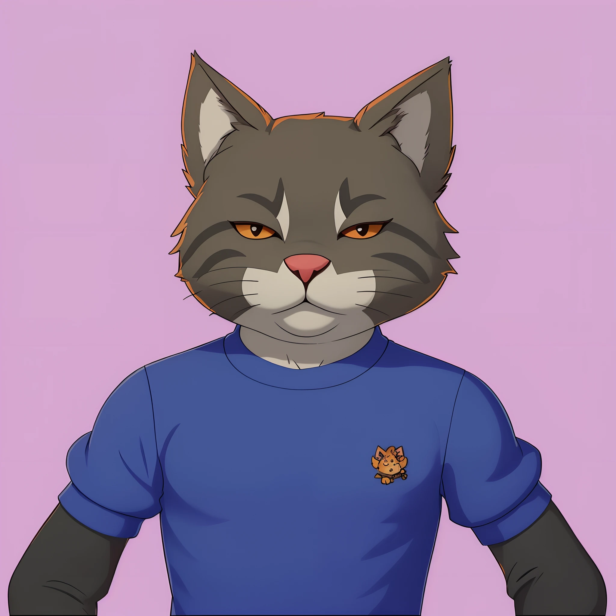 There's a cat with a blue shirt and a purple shirt, Retrato de personagem peludo, Retrato de um clube, Commission for High Res, Antro Gato, fursona furry art commission, um Antro Gato, personagem peludo, fursona commission, desenho peludo profissional, sem linha, Personagem altamente detalhado, retrato de personagem de mim, retrato detalhado do caractere, generic furry style