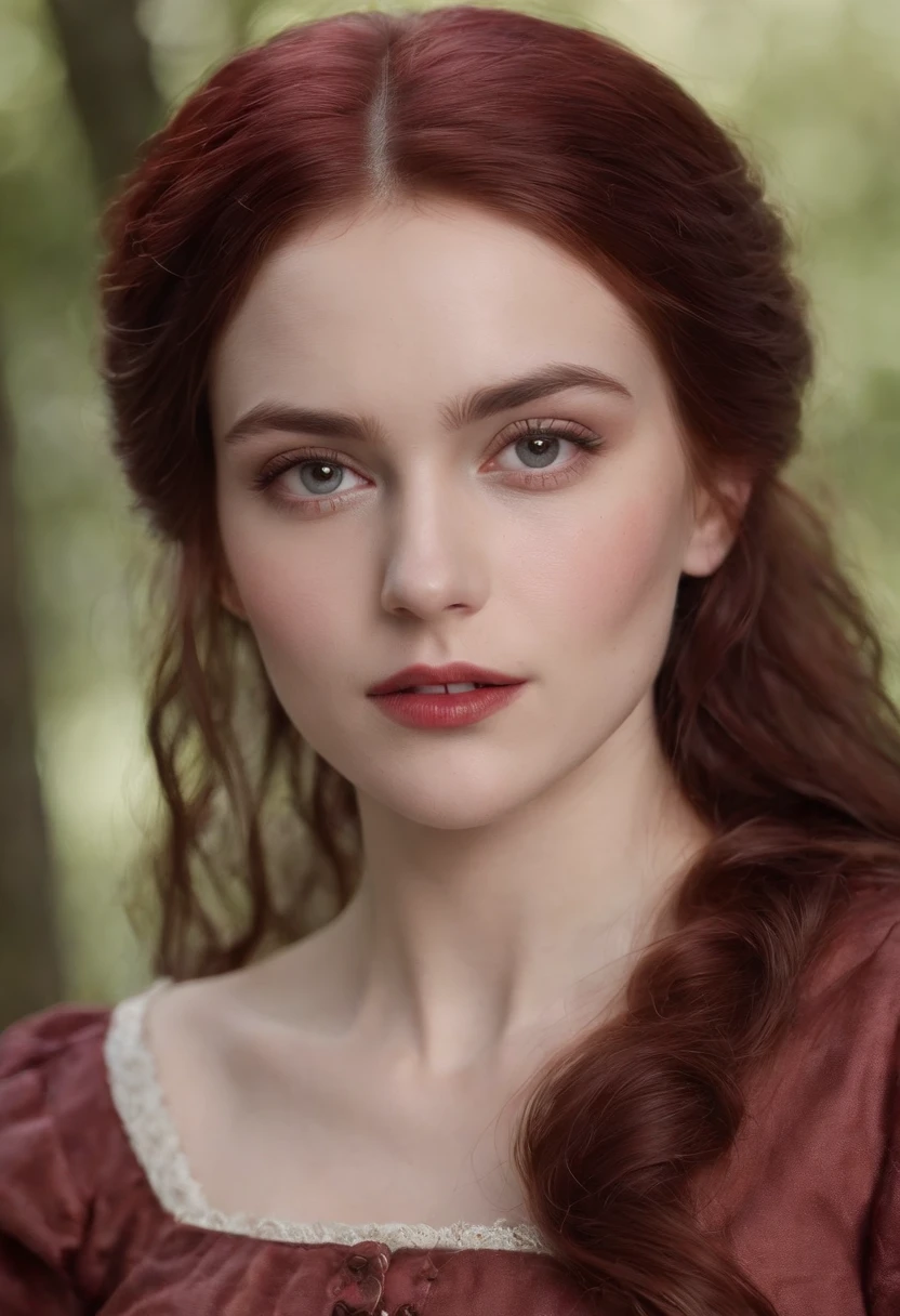 (((A deep reddish wound runs through his left cheek))) teint clair, woman about 19 years old, cheveux blancs naturels, Yeux verts distinctifs, Wearing kohl, mince et gracieux, beau, Candlelight in a medieval setting, Mise au point ultra nette, Realistic shooting, Medieval women's clothing, Tetradic colors (cicatrice:1.4)