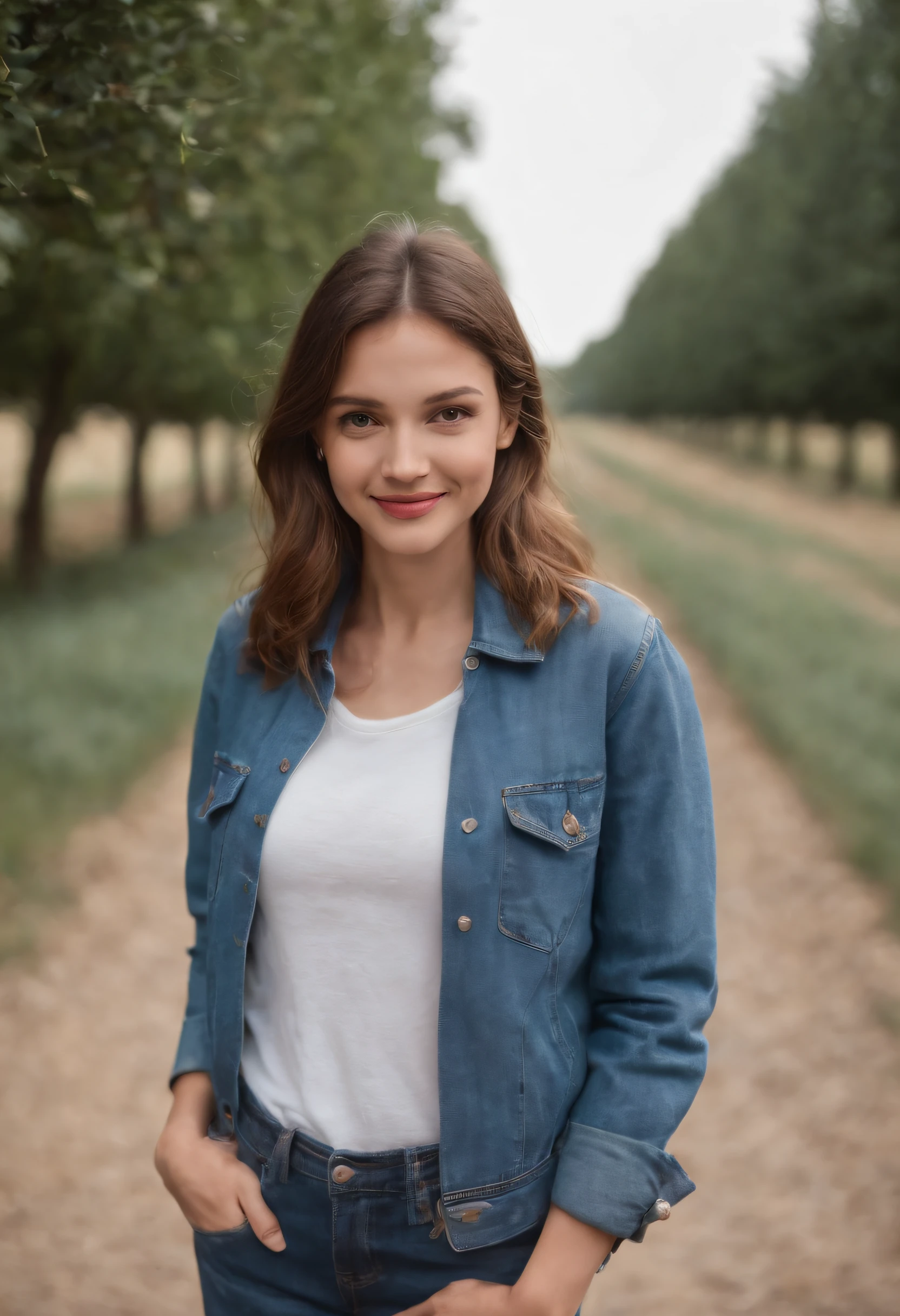 The background is the 1980s,Denim clothing,Amoureux,Un doux sourire