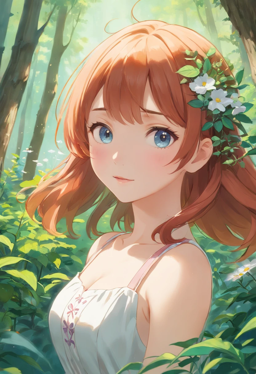 niedliche Frau unter Nieselregen, (elegant, Beautiful face), transparent white dress, Waldmoos, (Sommersprossen:0.8), Blumenfeld, , lockiges rotes Haar, magical atmosphere, (kurzes Haar), ((Detaillierter Skin, Hautstruktur)), Ultradetailliert, (Aufwendig detailliert, Feine Details, Hyperdetailliert), Raytracing, sub-surface scatter, (Fantasy-Unterwelt auf Hintergrund), diffuses, weiches Licht, light depth of field, bis (Oliver Wetter), Bokeh mit scharfem Fokus, (Realistic photo quality:1.4)
