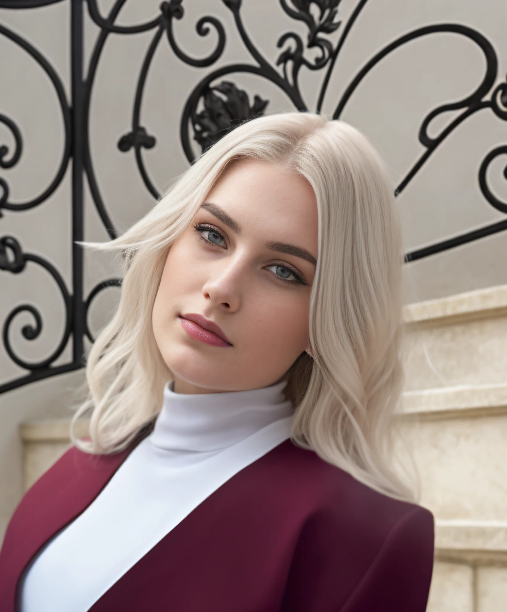 Blonde woman in black sweatshirt posing for portrait on gray background, nina tryggvadottir, anastasia ovchinnikova, viktoria gavrilenko, moleksandra shchaslyva, julia gorokhova, sofya emelenko, valentina remenar, Photos from the catalogue, yelena belova, olya bossak