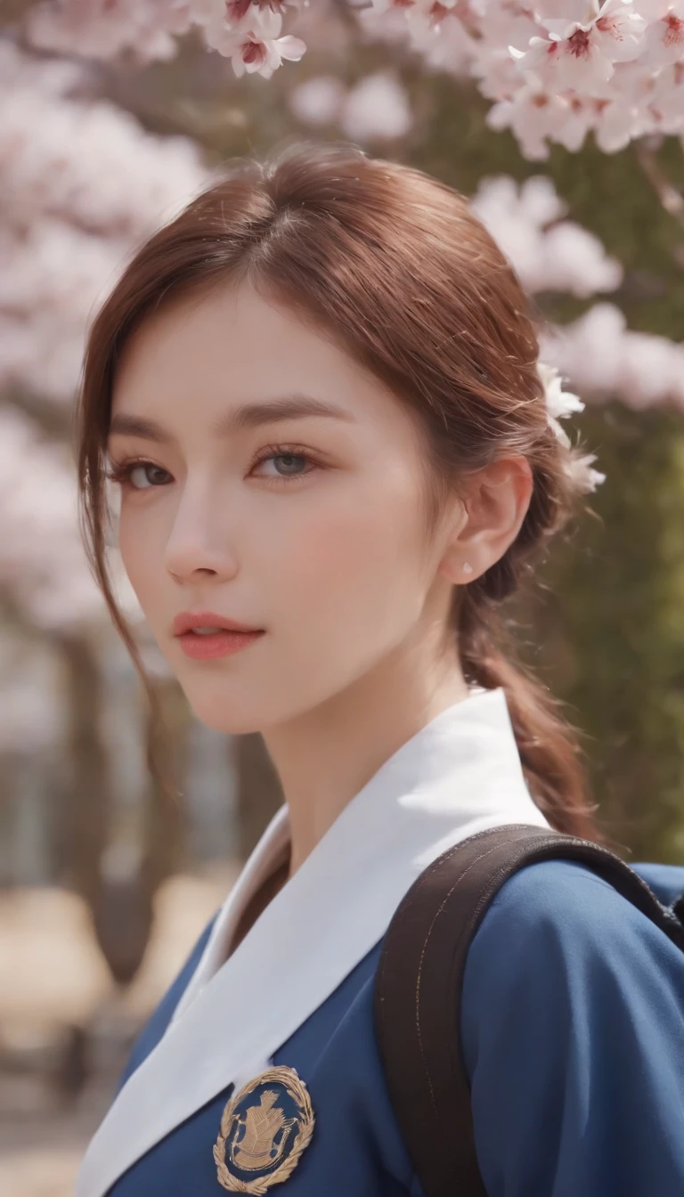 (Masterpiece, photo-realistic:1.4), (closeup shot:1.3), (English high school students:1.3), (Rentrez chez vous au coucher du soleil:1.3), (Uniforme scolaire bleu et blanc:1.4), (coiffure undercut:1.3), (Yeux bicolores brillants:1.4), (Backpack on the shoulder:1.2), (Stroll through the park where cherry blossoms bloom:1.2), (Regard charmant et innocent:1.3), (Peaceful and warm sunset lights:1.2), (Captured Uniform Details:1.3), (Cherry blossom petals rustling in the breeze:1.2), (Un rougissement subtil sur les joues:1.2), (Youthful charm:1.2), (Beautifully styled hair:1.3), (yeux expressifs，Shine with excitement:1.2), (Peaceful and charming atmosphere:1.2), (Perfectly captures emotion and details:1.2), cinematic, hyper-detailed, Insane details, beautifully color-graded, Moteur illusoire, degrees of freedom, Hyper-resolution, Megapixel, lighting cinematic, anti-aliasing, FKAA, TXAA, RTX, SSAO, post-traitement, Postproduction, Mappage des tons, ..CGI, VFX, SFX, insanely detailed and intricate, hyper-maximaliste, Ultra photo realsisim, volumetic, photoreallistic, The ultra-realistic, Ultra-detailed, Intricate details, 8k, super detailed, Couleur, Volumetric lightning, Hdr, Realstic, Moteur illusoire, 16k, mise au point nette, Rendu octane --v testp