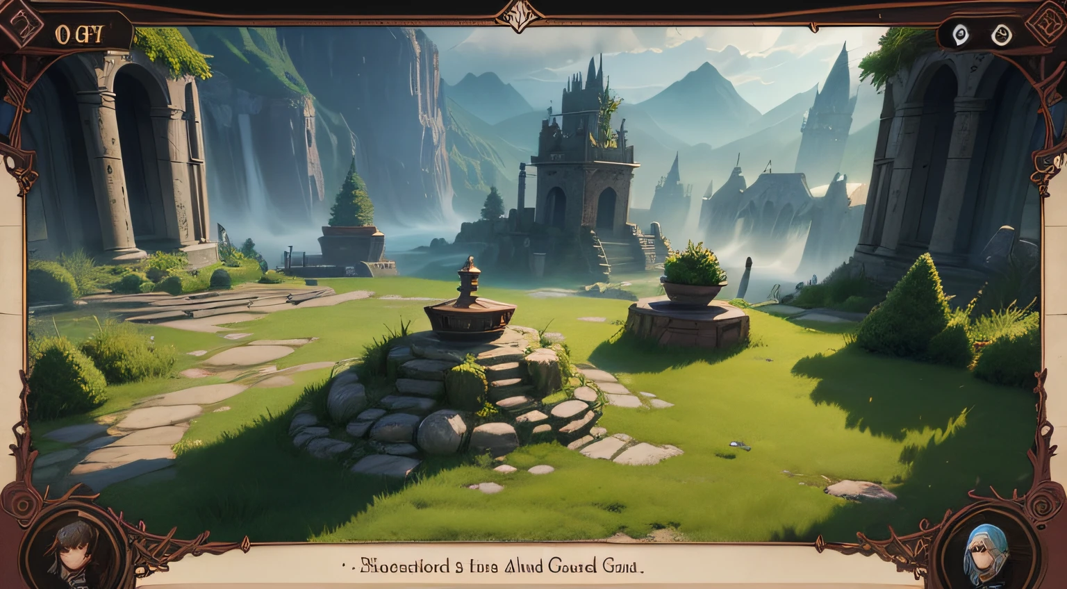 Magic guide action RPG game style graphics，Scene graph