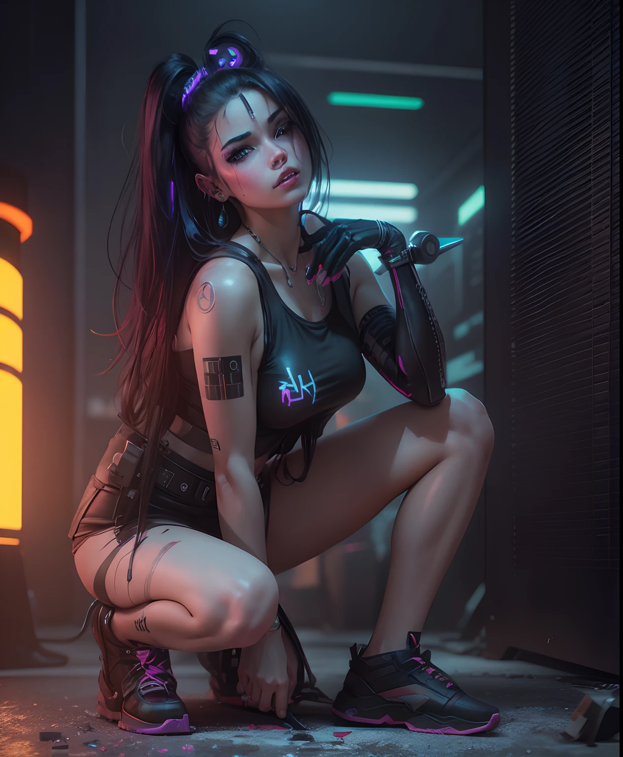 Change Background Cyberpunk naughty girl  , realstic Face, 8k, ultra realstic