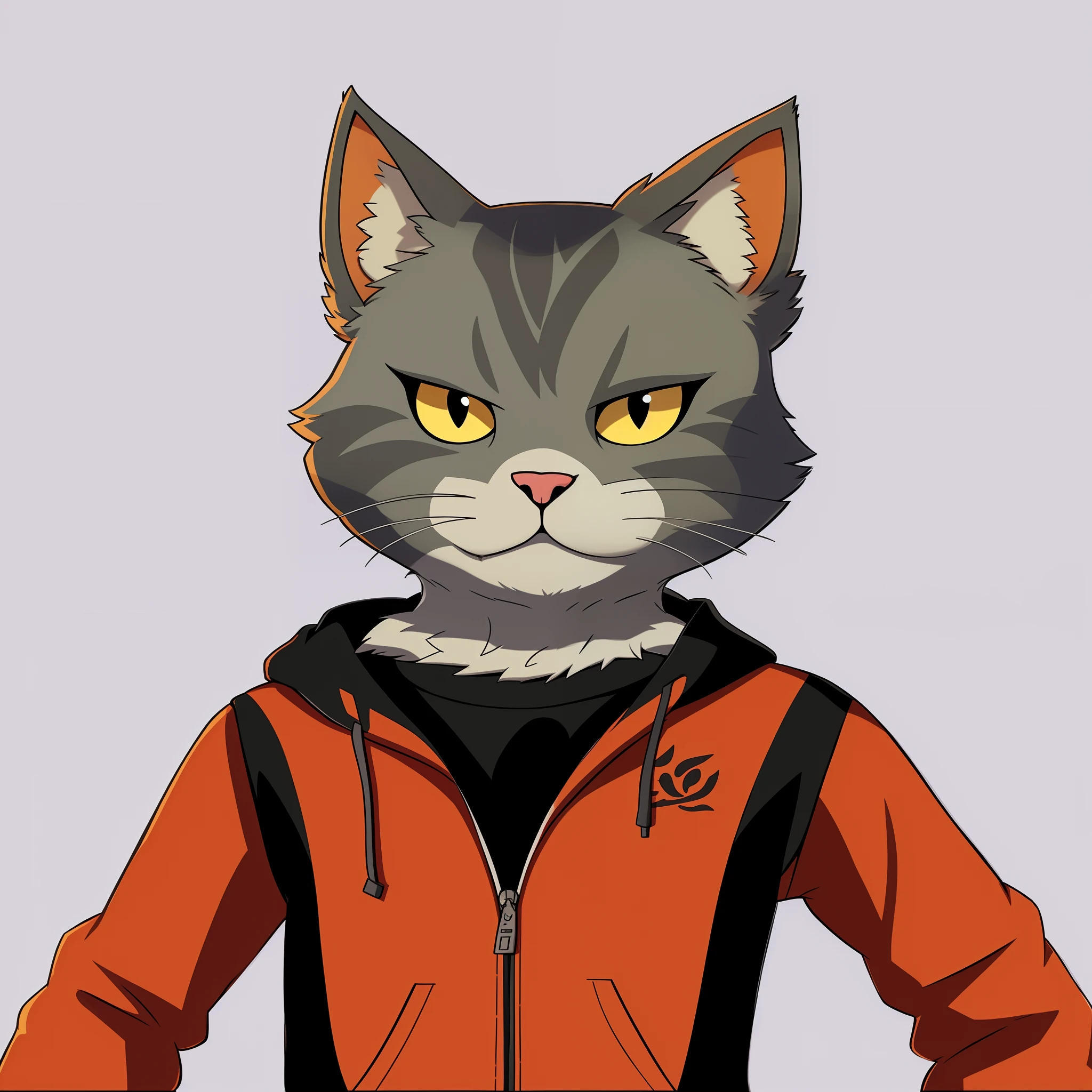 There's a cat wearing a jacket and a hoodie, Retrato de personagem peludo, Clube do Gato, fursona furry art commission, um Clube do Gato, Ashfur de gatos guerreiros, personagem peludo, fursona commission, Retrato de um clube, ninja do Clube do Gatomorfo, generic furry style, Tabaxi :: Velhaco, Gato Anime Realista, Fursona usando roupas estilosas